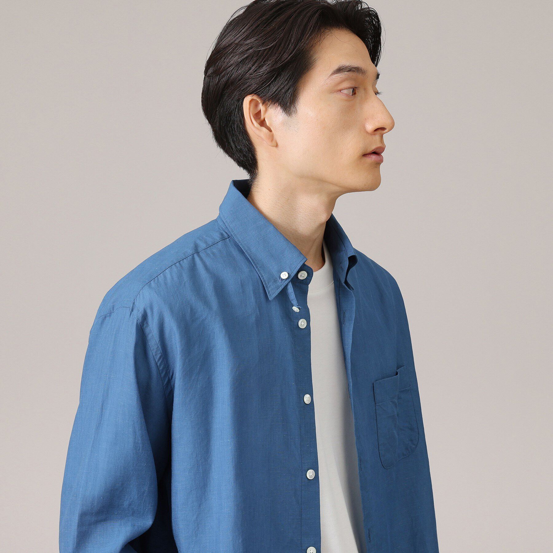 TAKEO KIKUCHI「【Made in JAPAN】タブカラー スラブローン 長袖シャツ」|シャツ・ブラウス|