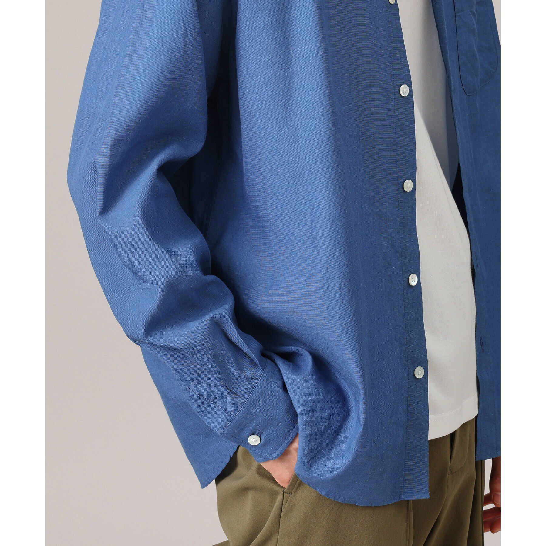 TAKEO KIKUCHI「【Made in JAPAN】タブカラー スラブローン 長袖シャツ」|シャツ・ブラウス|