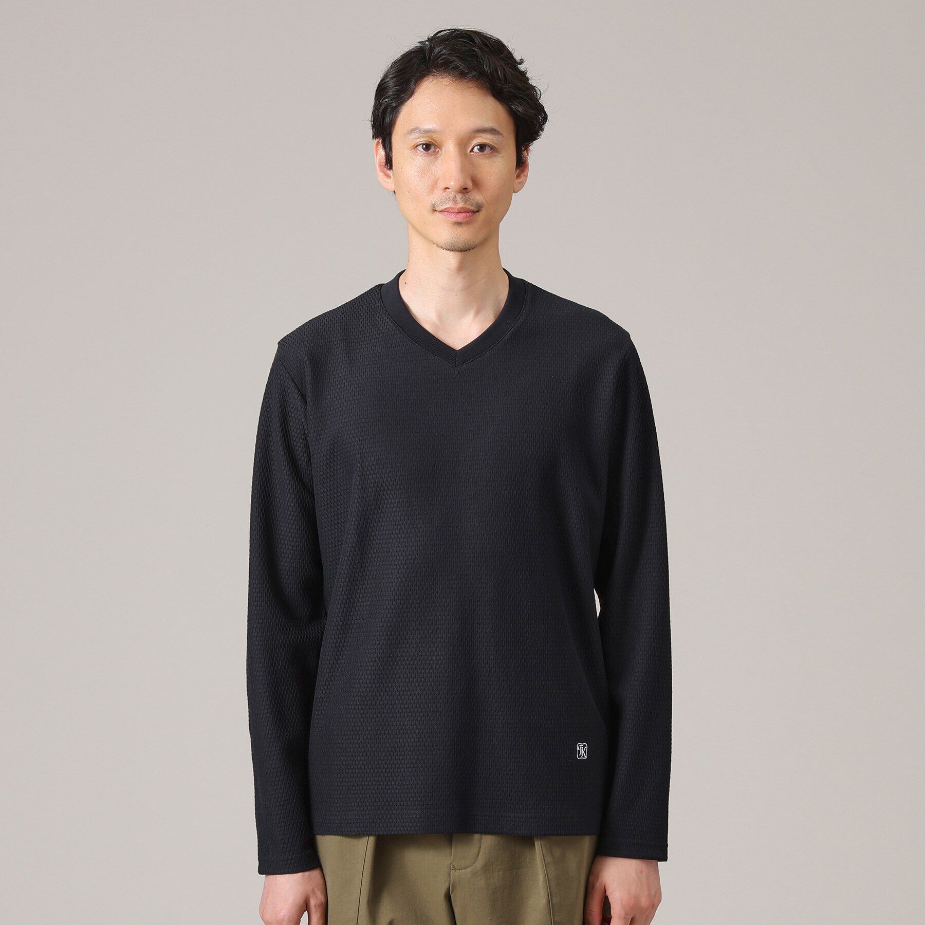 TAKEO KIKUCHI「【ジャケットインナー対応】リンクスウィーブ 長袖Vネックカットソー」|Tシャツ・カットソー|