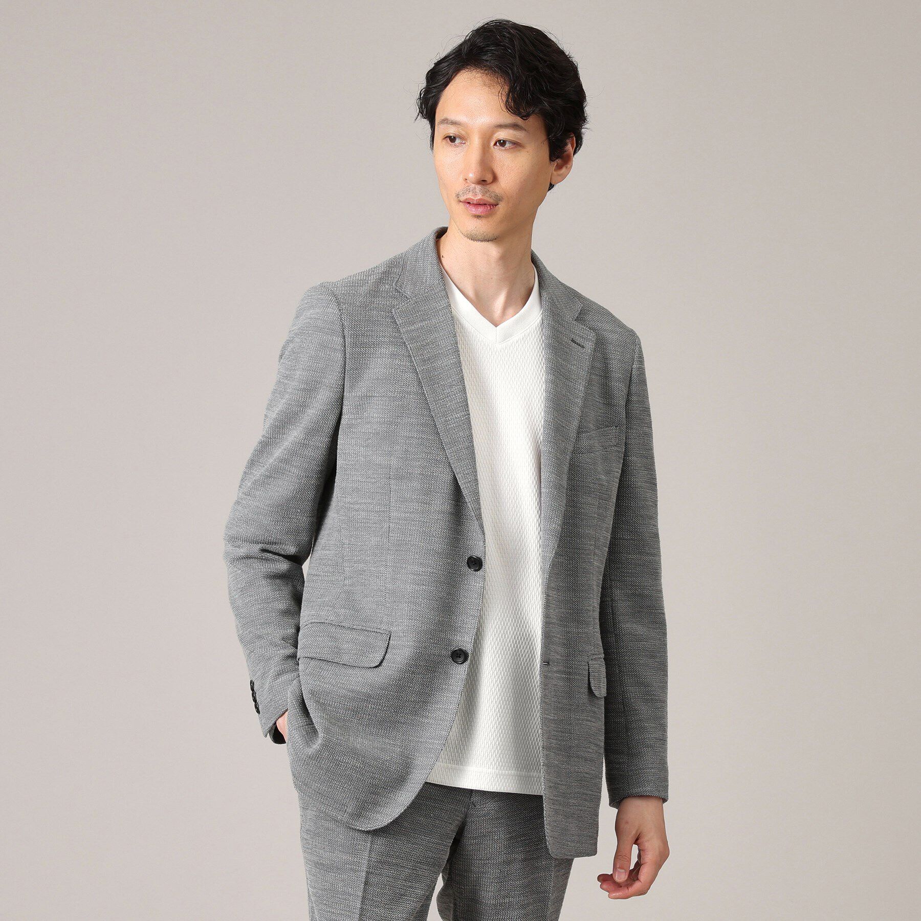 TAKEO KIKUCHI「【ジャケットインナー対応】リンクスウィーブ 長袖Vネックカットソー」|Tシャツ・カットソー|