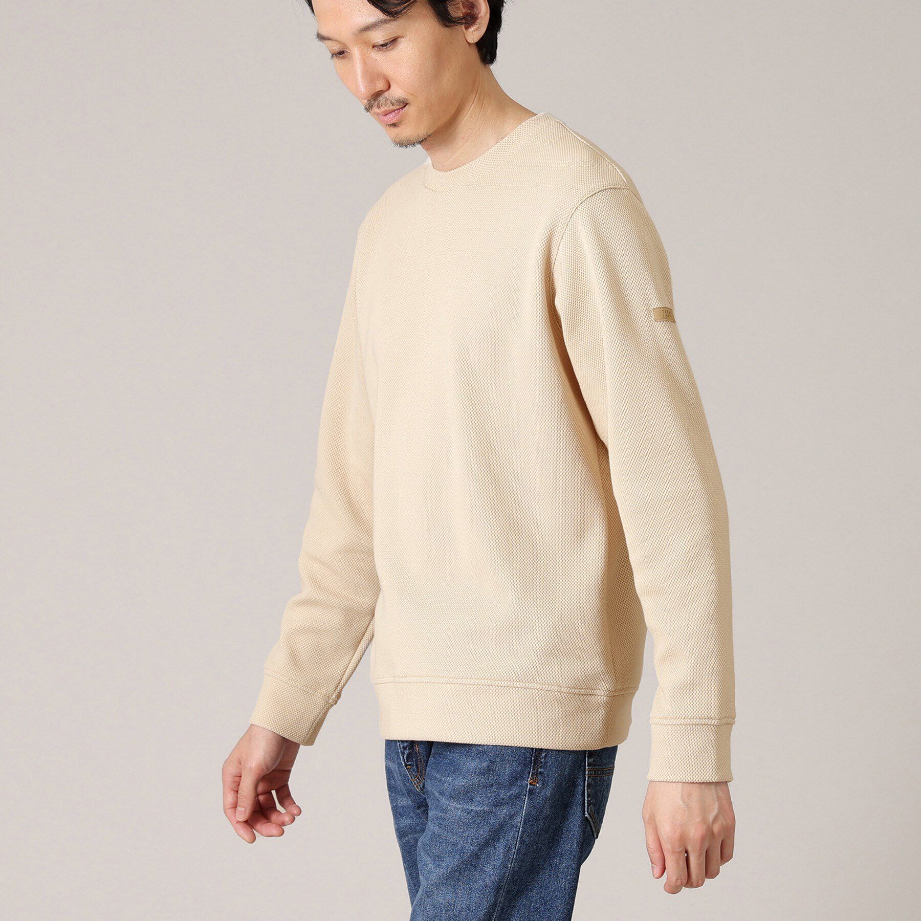 TAKEO KIKUCHI「【尾州織】クルーネック カットソー」|Tシャツ・カットソー|ベージュ(052)