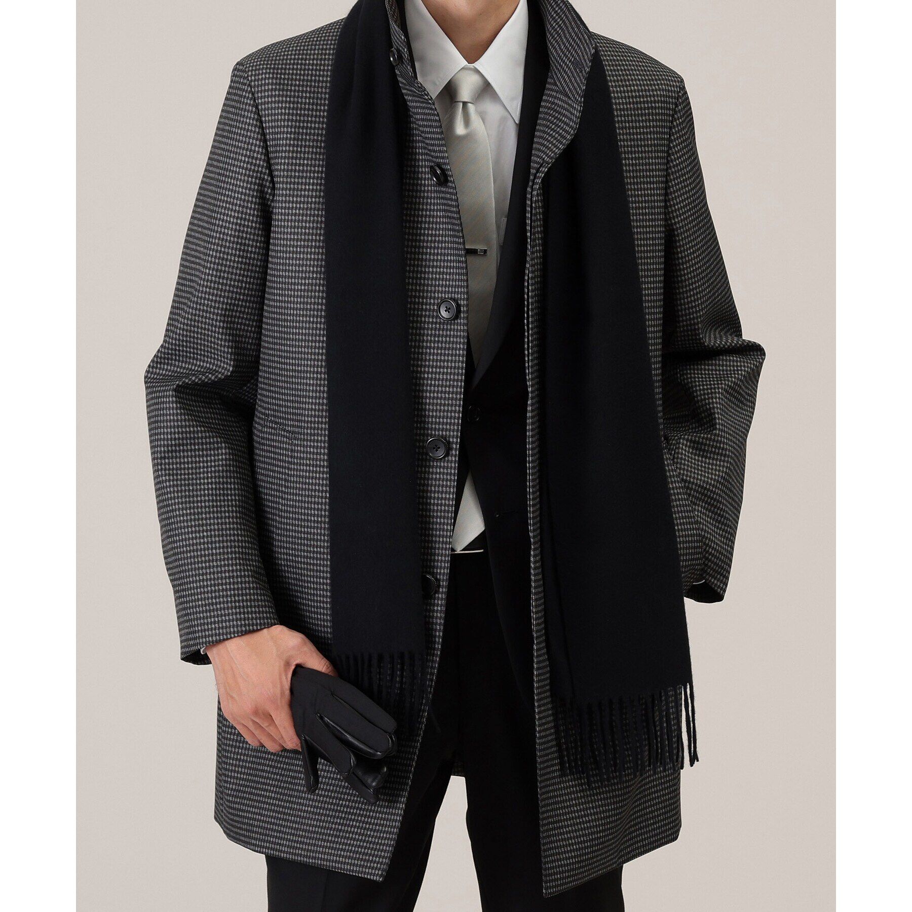 TAKEO KIKUCHI「【スマホ対応】ウール&times;レザー コンビ グローブ」|手袋|