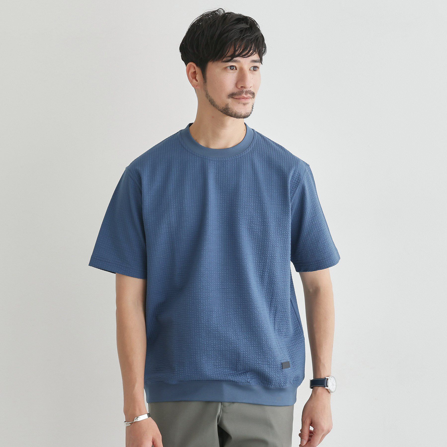 TAKEO KIKUCHI「【抗菌防臭】サッカージャージプルオーバー」|Tシャツ・カットソー|ブルー(092)