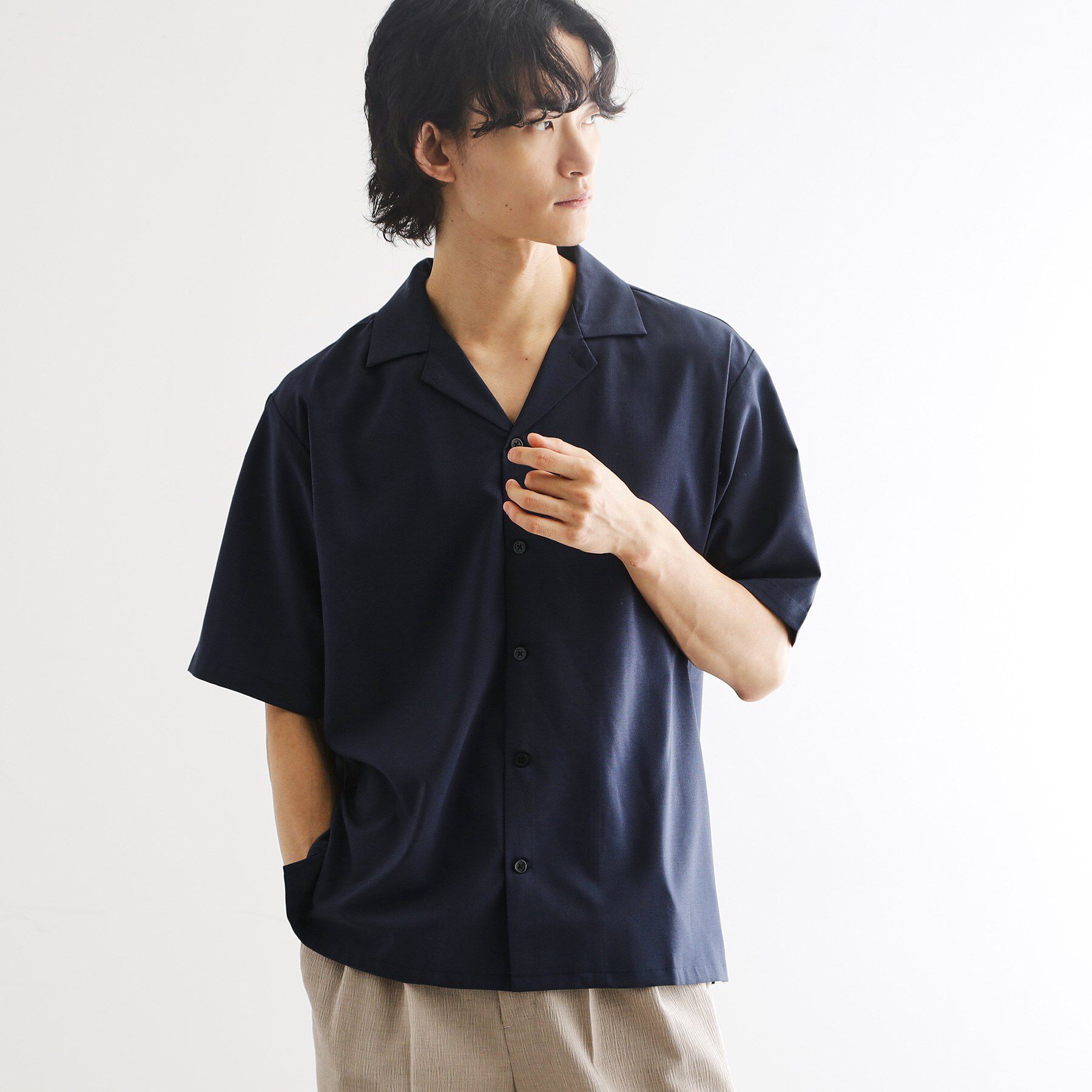 tk.TAKEO KIKUCHI「【マシンウォッシャブル/吸水速乾】ポリトロシャツ　セットアップ対応」|シャツ・ブラウス|ネイビー(294)