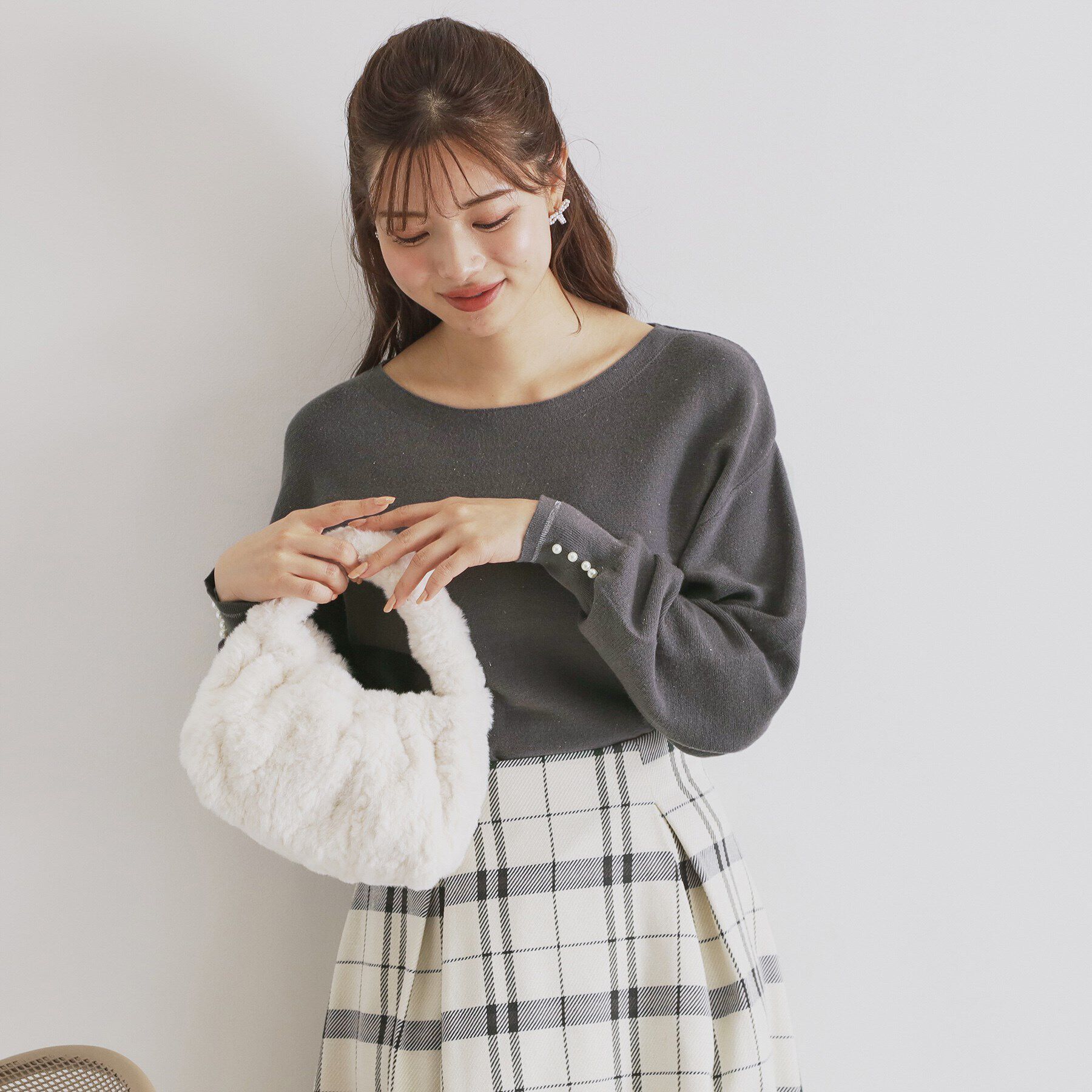 index「《6color/XS-LLsize》ボートネックドルマンニット【洗濯機洗い可】」|ニット・セーター|