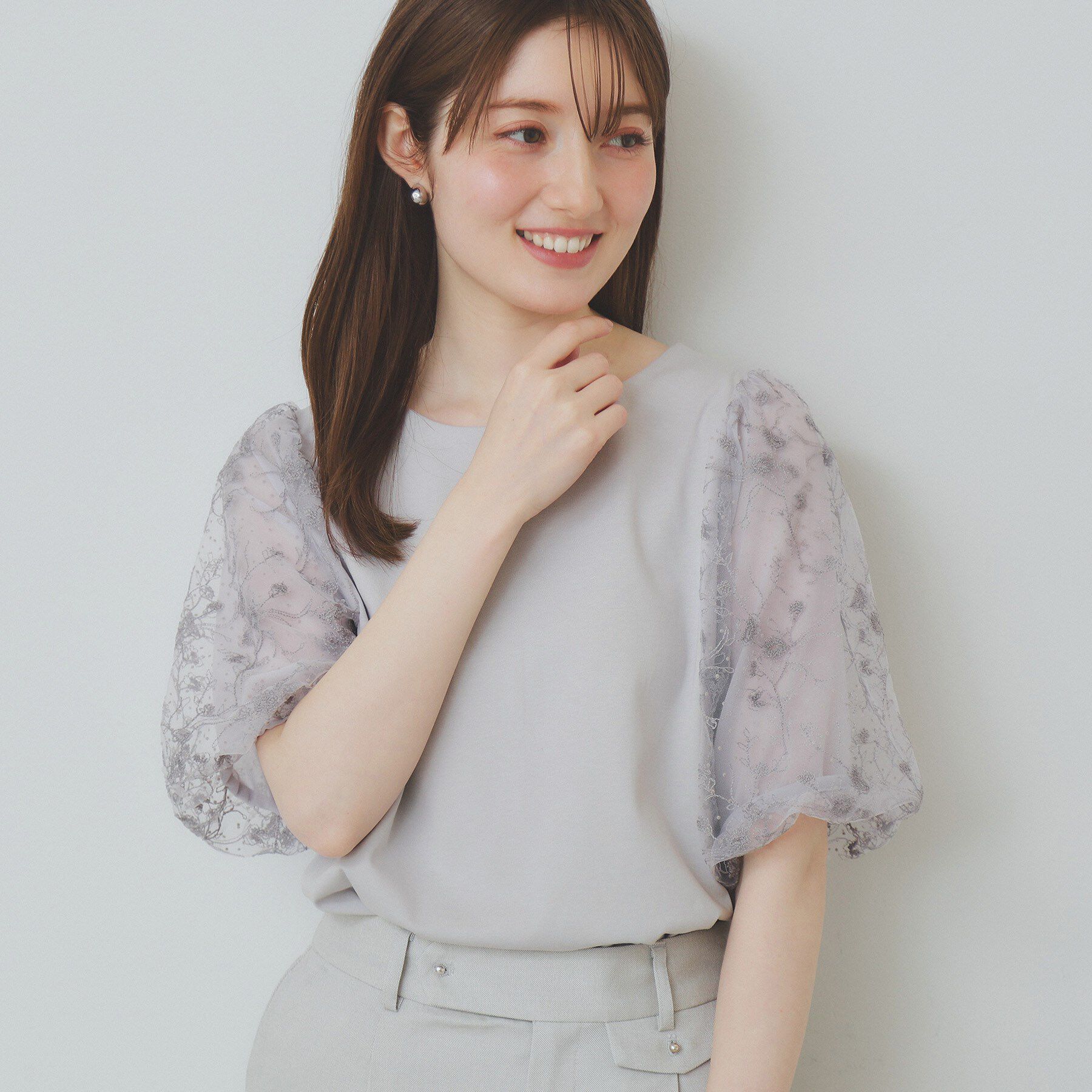 index「シアーバルーンスリーブトップス【洗濯機洗い可/接触冷感】」|Tシャツ・カットソー|