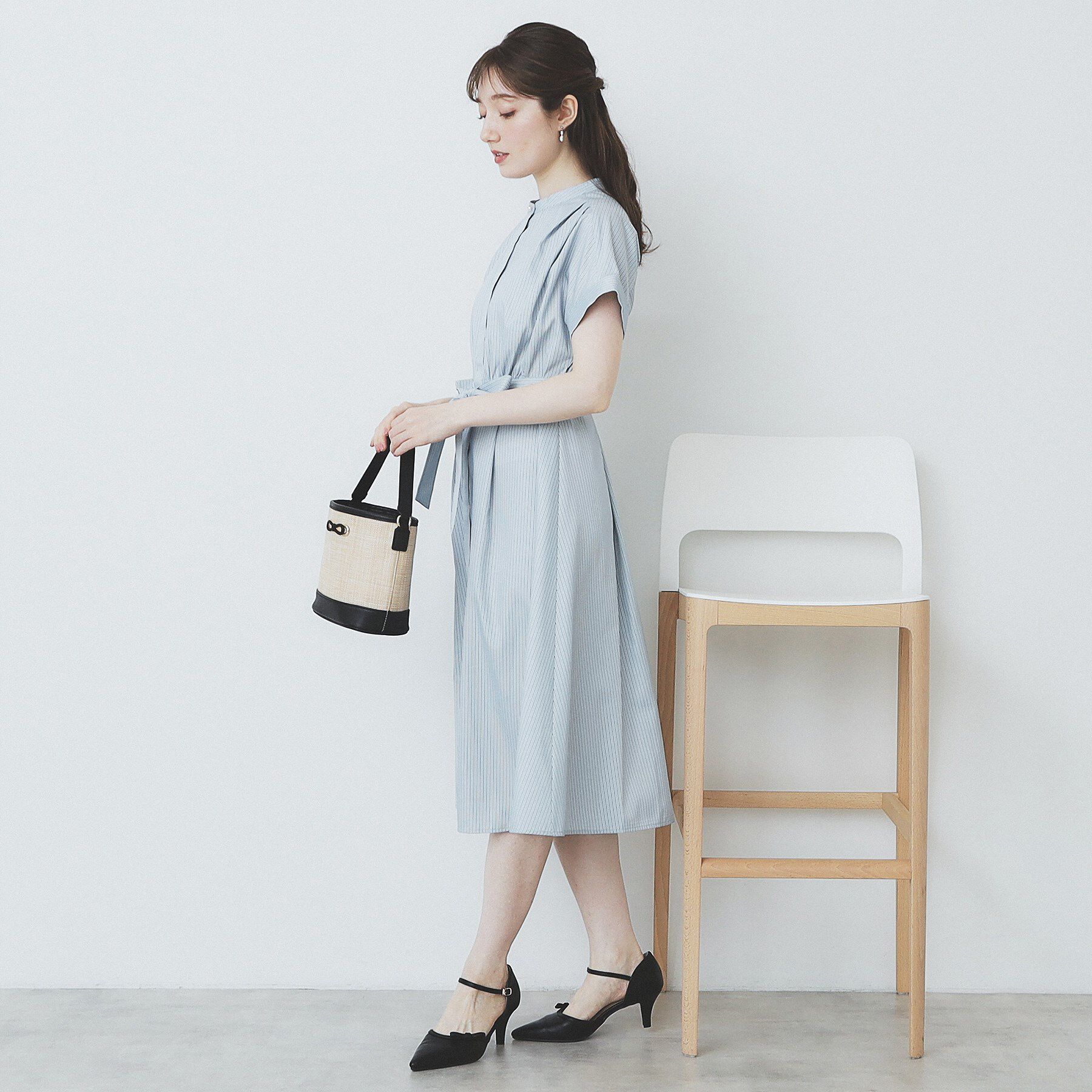 index「《XS-LLサイズ》マルチストライプシャツワンピース【洗濯機洗い可/イージーアイロン/防シワ】」|ワンピース|