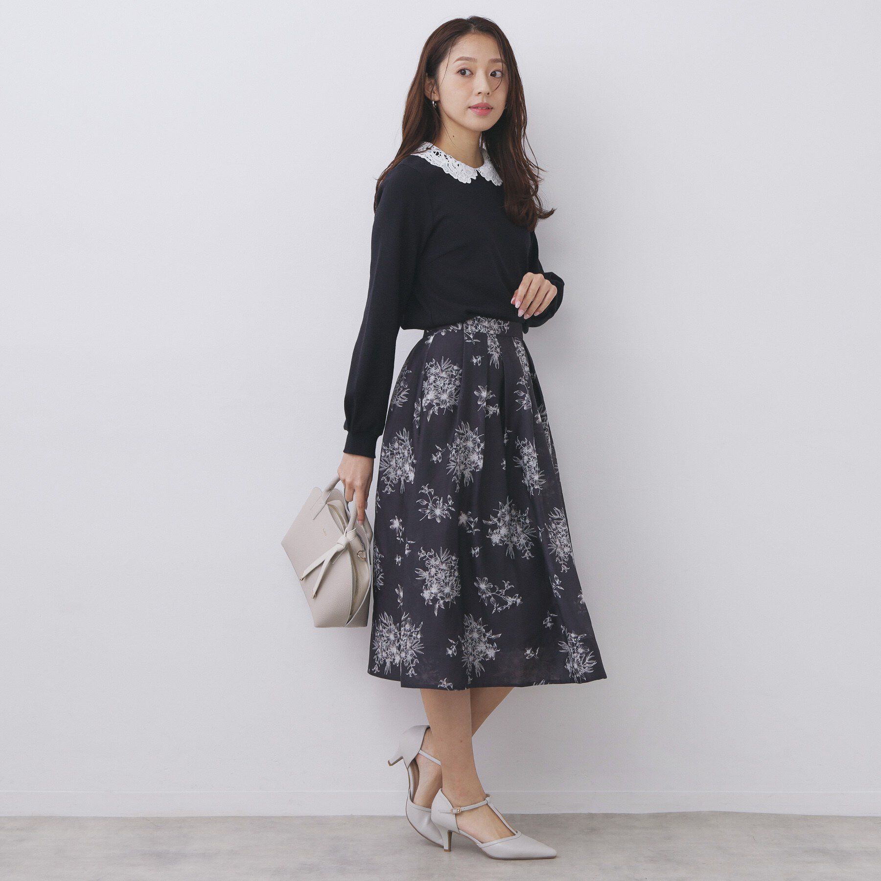 index「レース衿付きピケジャージトップス【洗濯機OK】」|Tシャツ・カットソー|