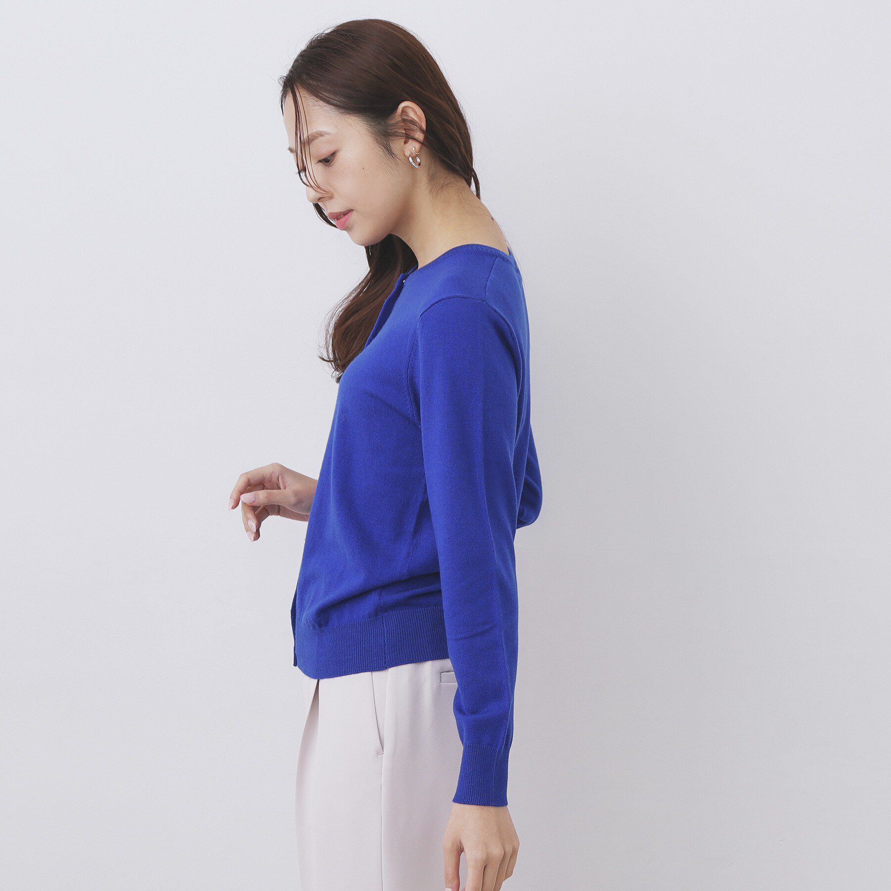 index「柄編みクルーネックカーディガン【洗濯機OK】《7col》」|カーディガン|