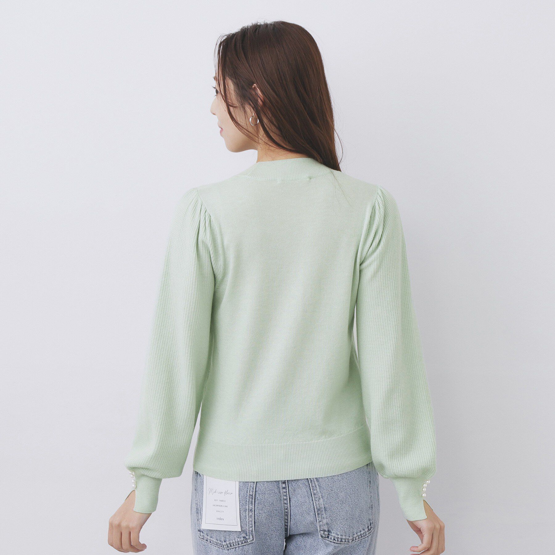 index「柄編みスリーブハイネックニット【洗濯機OK】」|ニット・セーター|