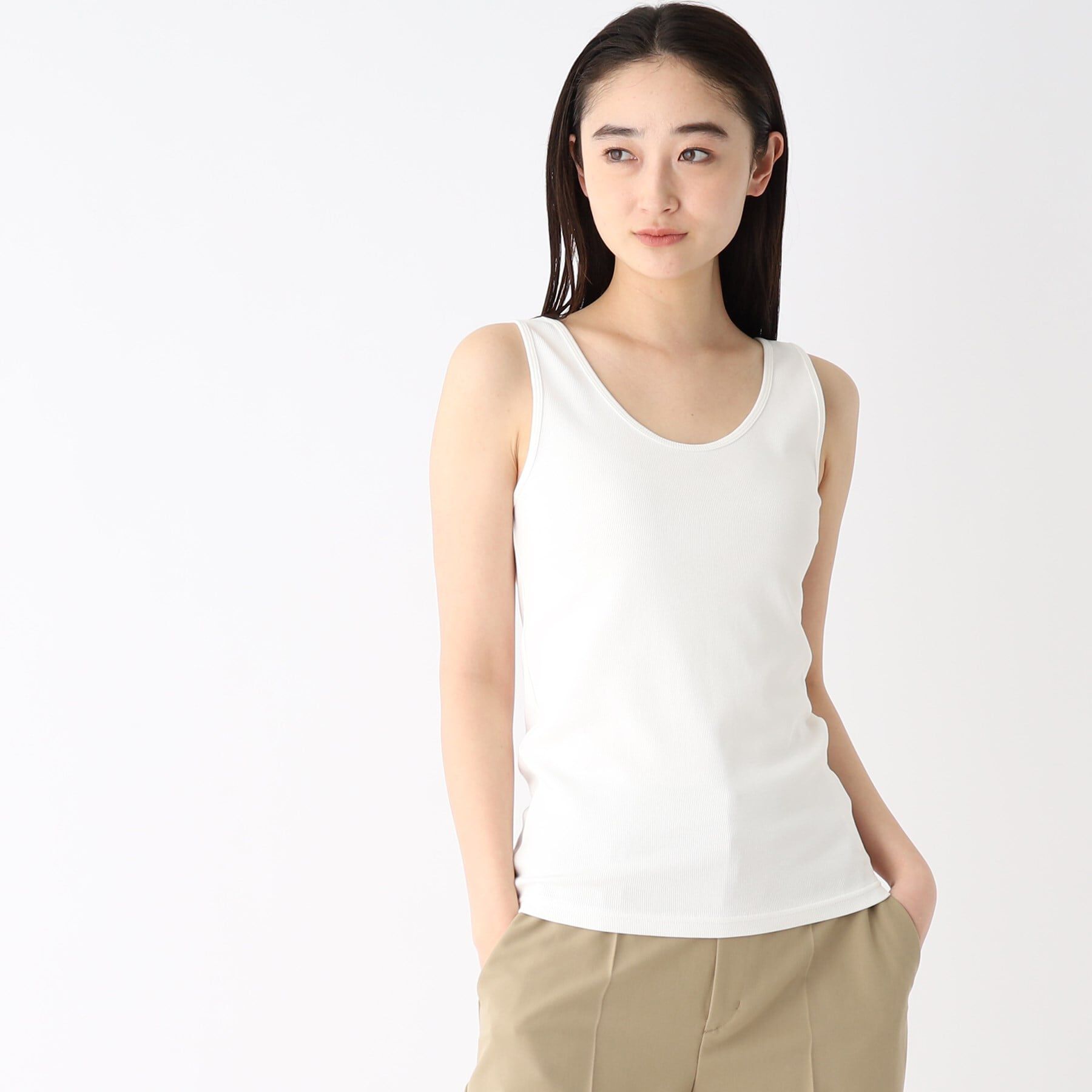 OPAQUE.CLIP「リブタンクトップ【洗濯機洗い可】」|キャミソール|