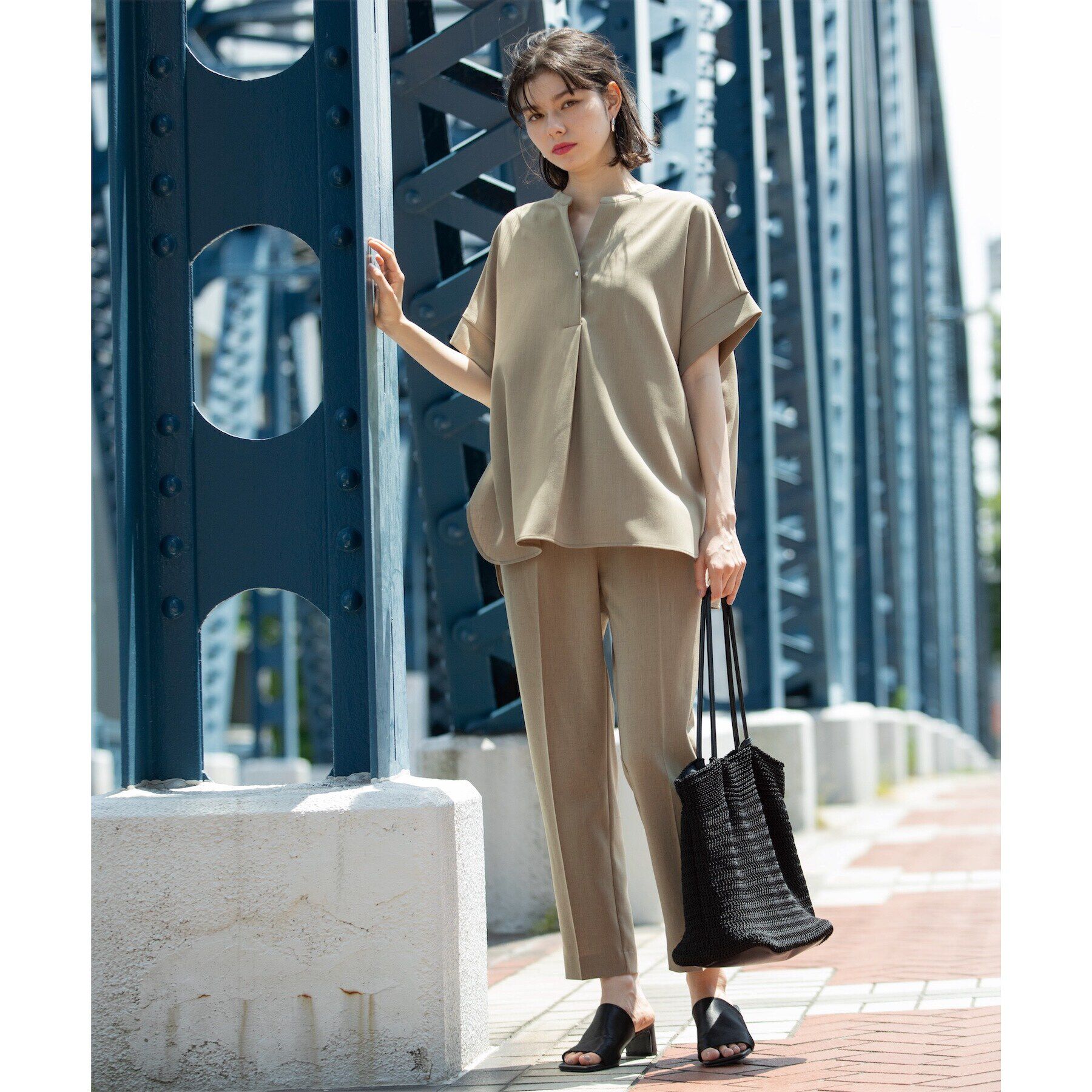 OPAQUE.CLIP「≪SS-LLsize≫ ストレッチ美脚イージーテーパードパンツ/セットアップ対応 【防シワ/抗ピル/」|その他|