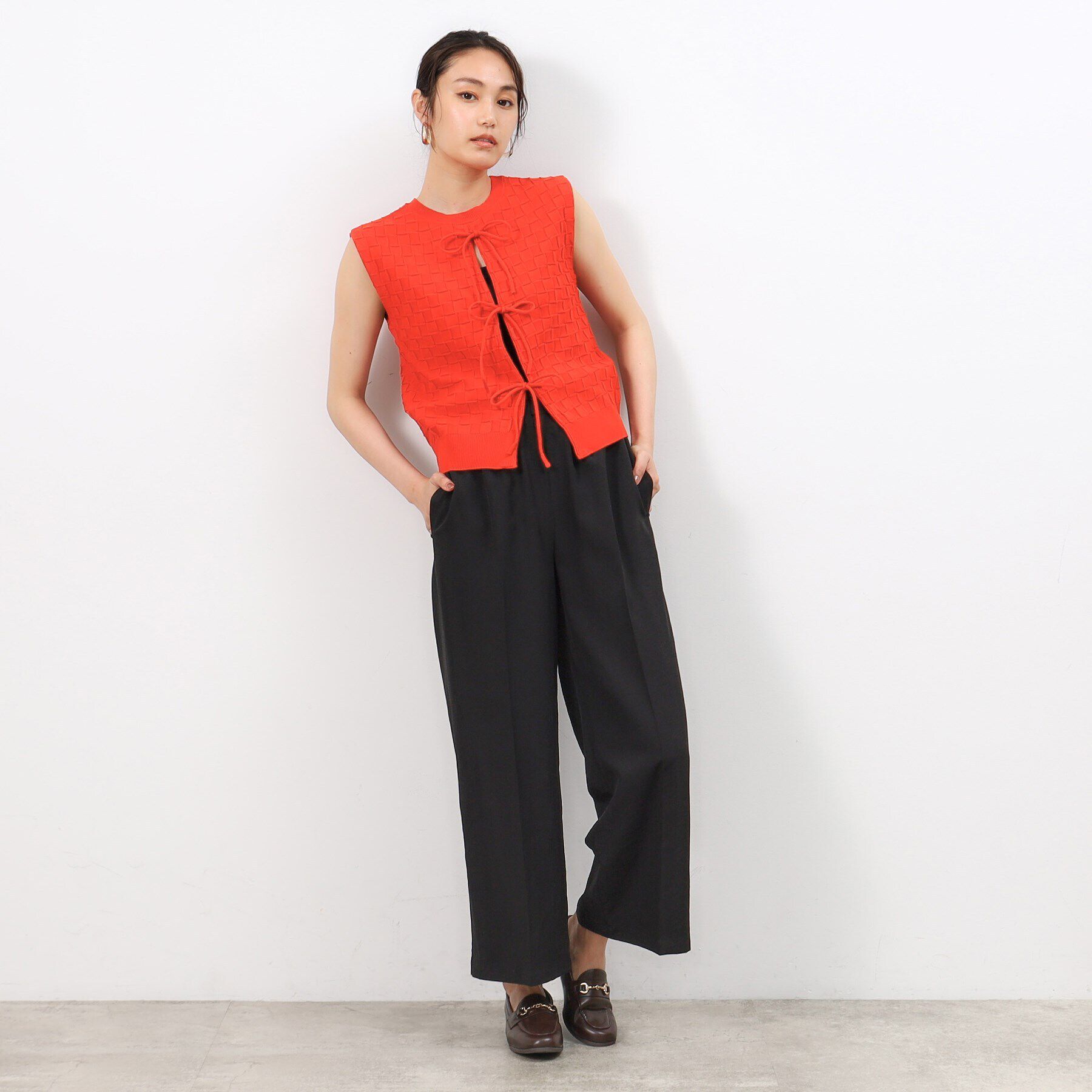 OPAQUE.CLIP「前後2WAY リボンデザインニット【洗濯機洗い可/抗ピル】」|ニット・セーター|