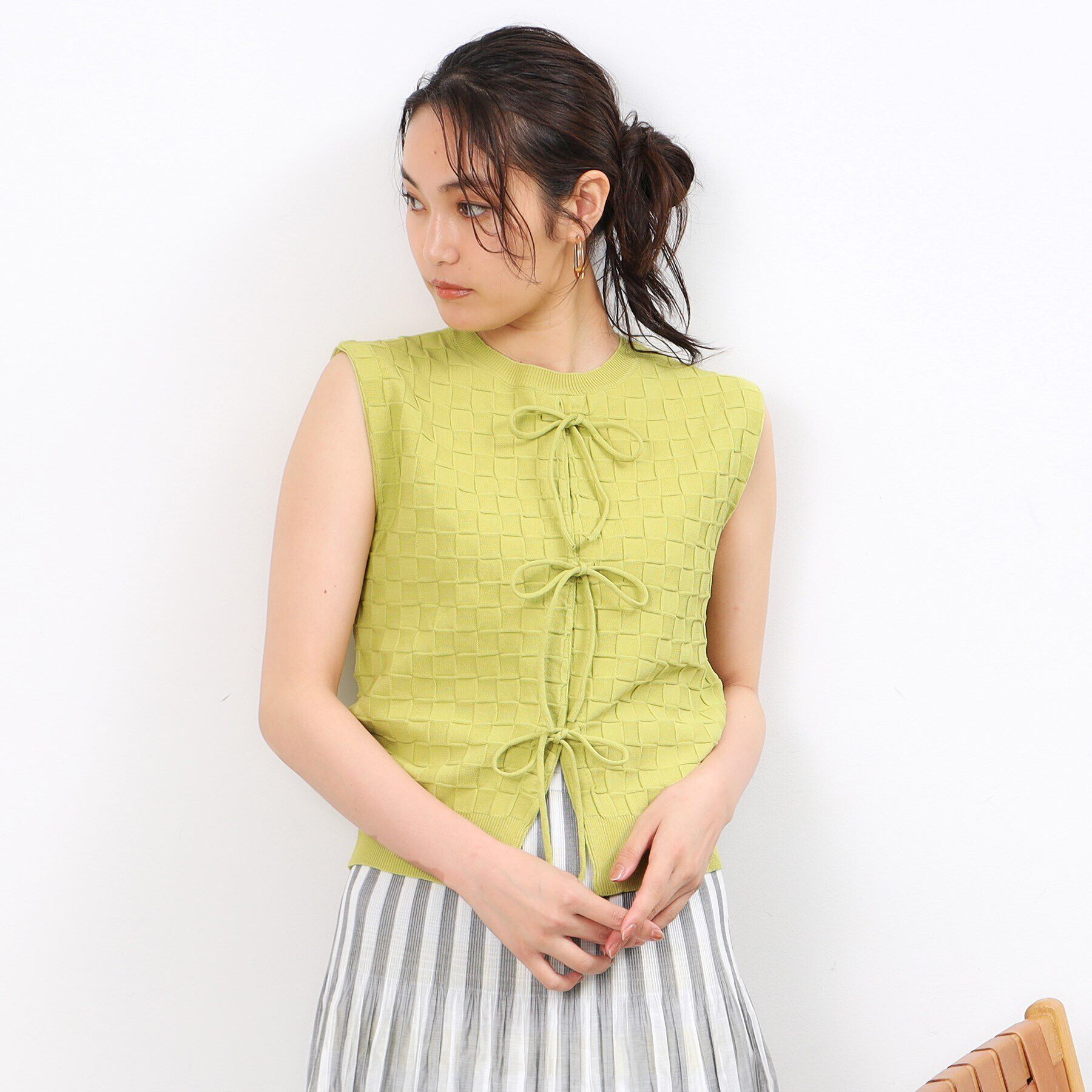 OPAQUE.CLIP「前後2WAY リボンデザインニット【洗濯機洗い可/抗ピル】」|ニット・セーター|