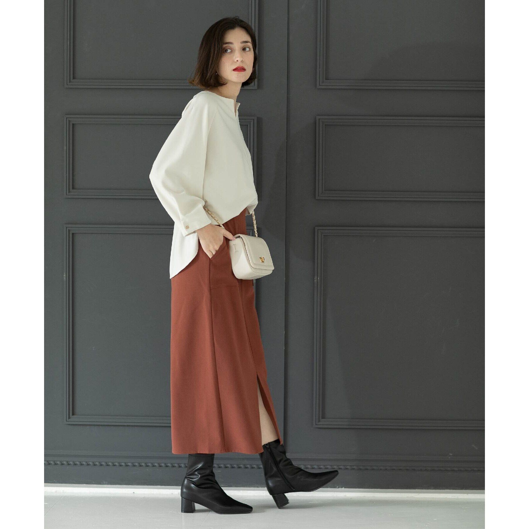 OPAQUE.CLIP「UV 袖口金ボタンキーネックトップス【吸水速乾/洗濯機洗い可】」|Tシャツ・カットソー|