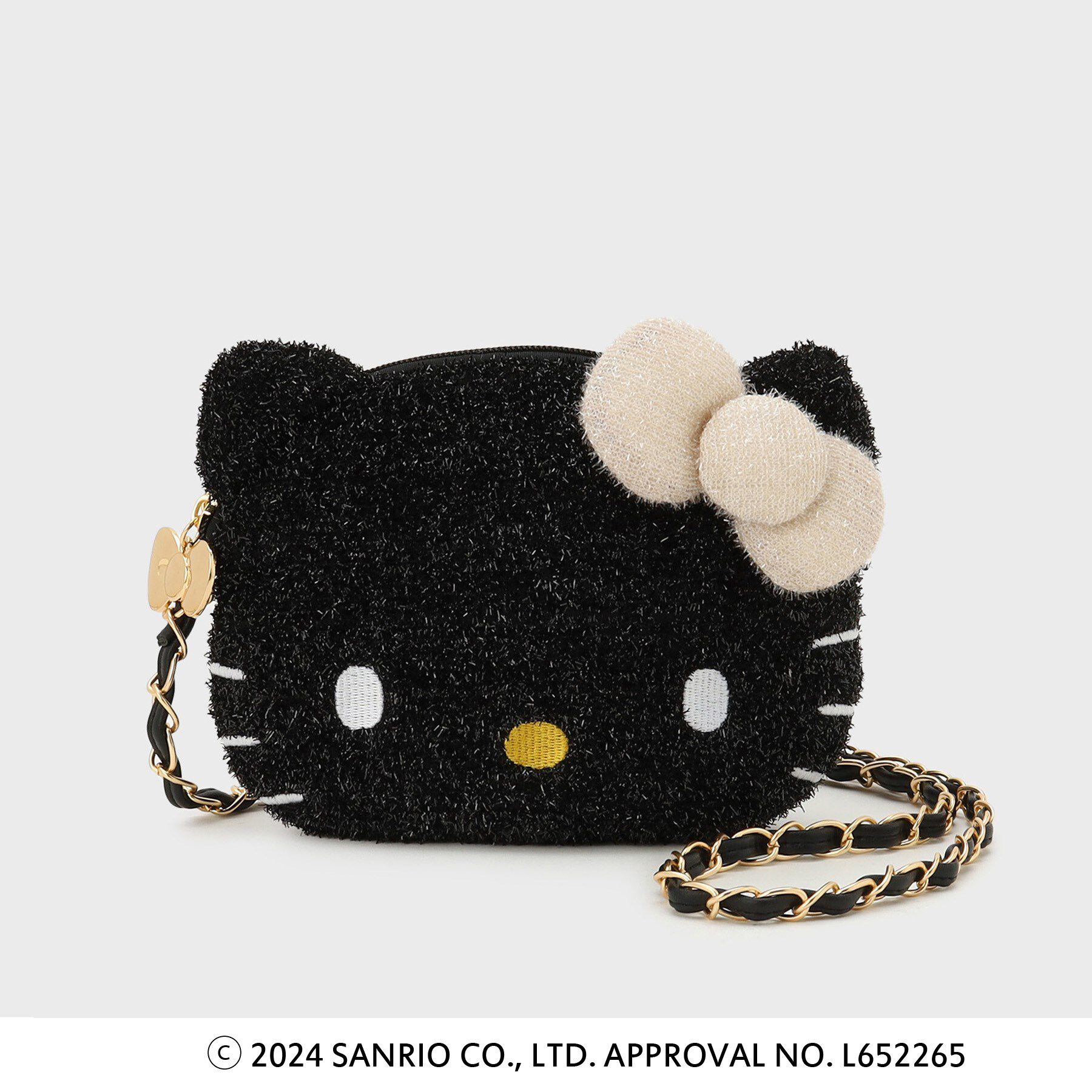 OPAQUE.CLIP「【ハローキティコラボ】フェイス型2WAYキラキラミニショルダーバッグ」|ショルダー・メッセンジャー|ﾌﾞﾗｯｸ(819)