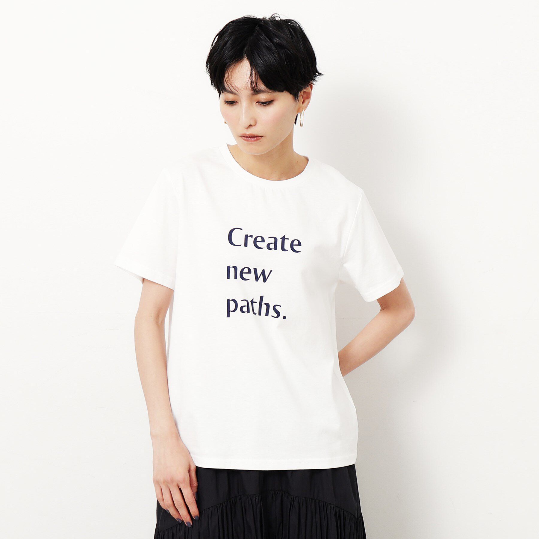 OPAQUE.CLIP「ロゴプリントTシャツ【洗濯機洗い可】」|Tシャツ・カットソー|