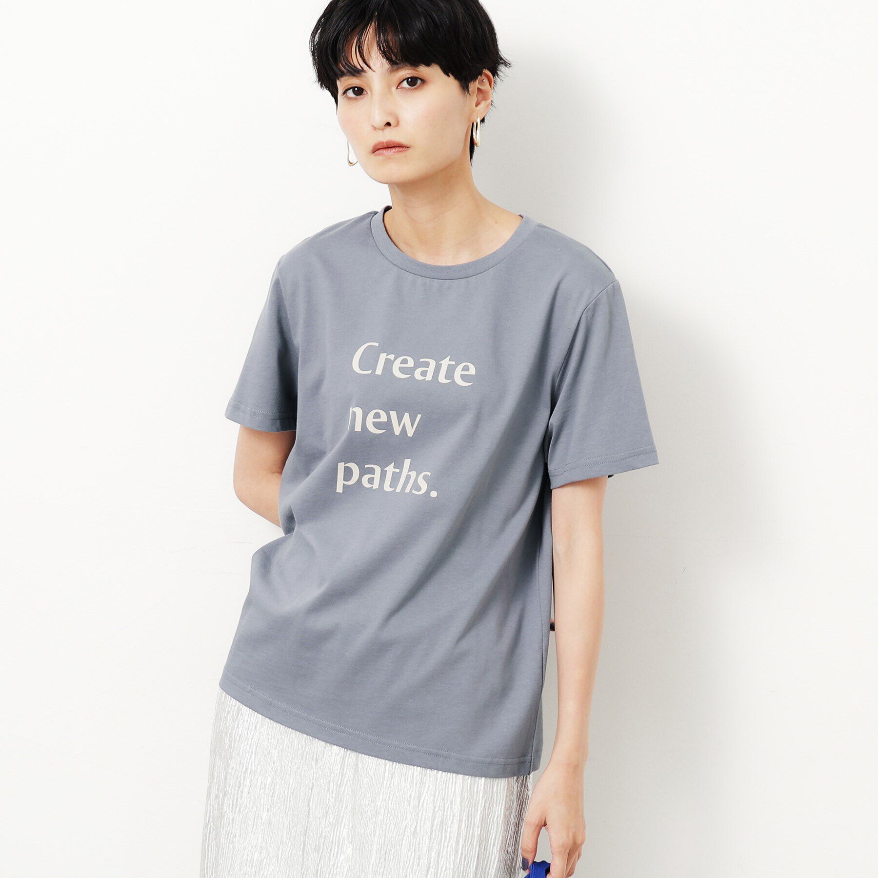 OPAQUE.CLIP「ロゴプリントTシャツ【洗濯機洗い可】」|Tシャツ・カットソー|