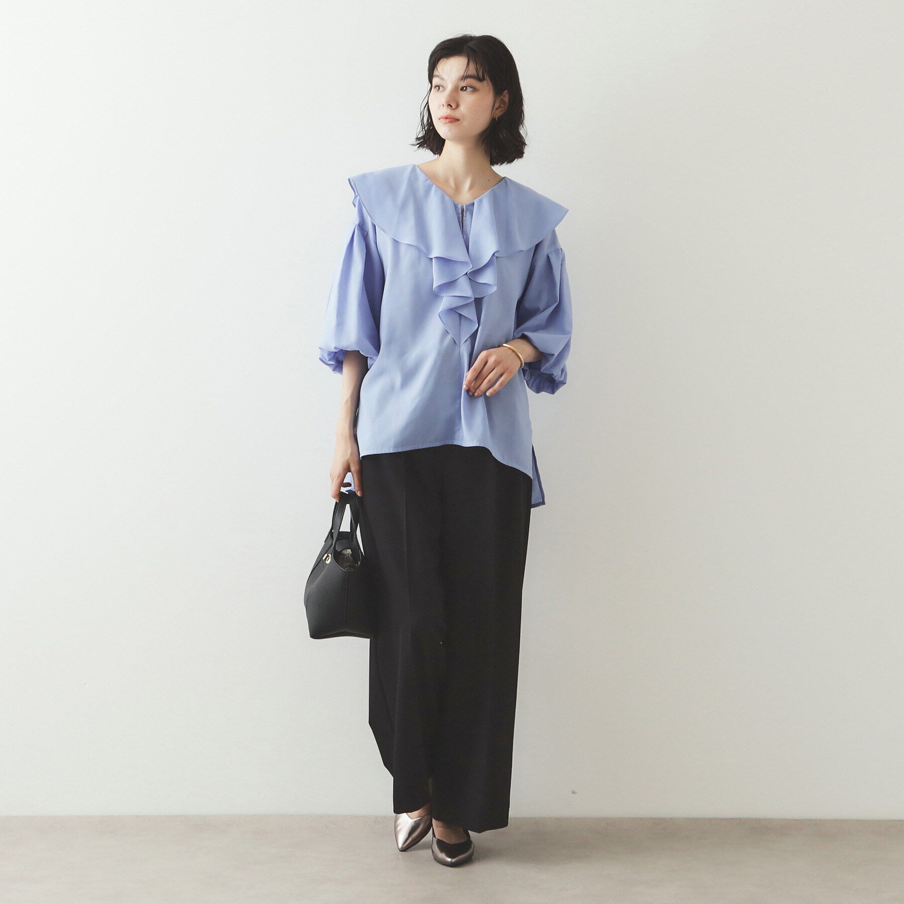 OPAQUE.CLIP「ラッフルフリル バルーンスリーブブラウス【洗濯機洗い可】」|シャツ・ブラウス|