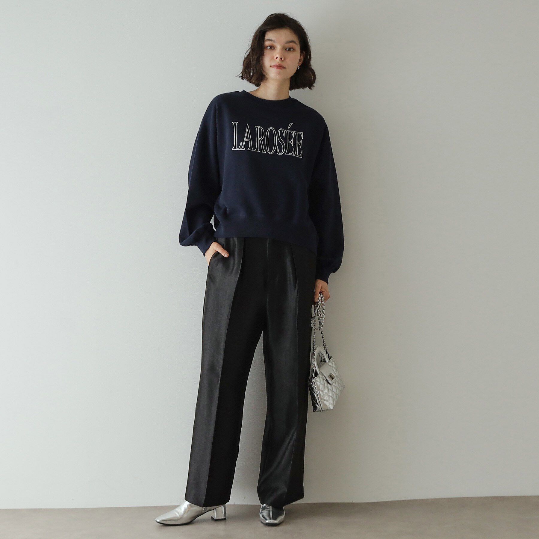 OPAQUE.CLIP「《美人百花掲載》ロゴ裏毛ショートトップス【洗濯機洗い可】」|Tシャツ・カットソー|