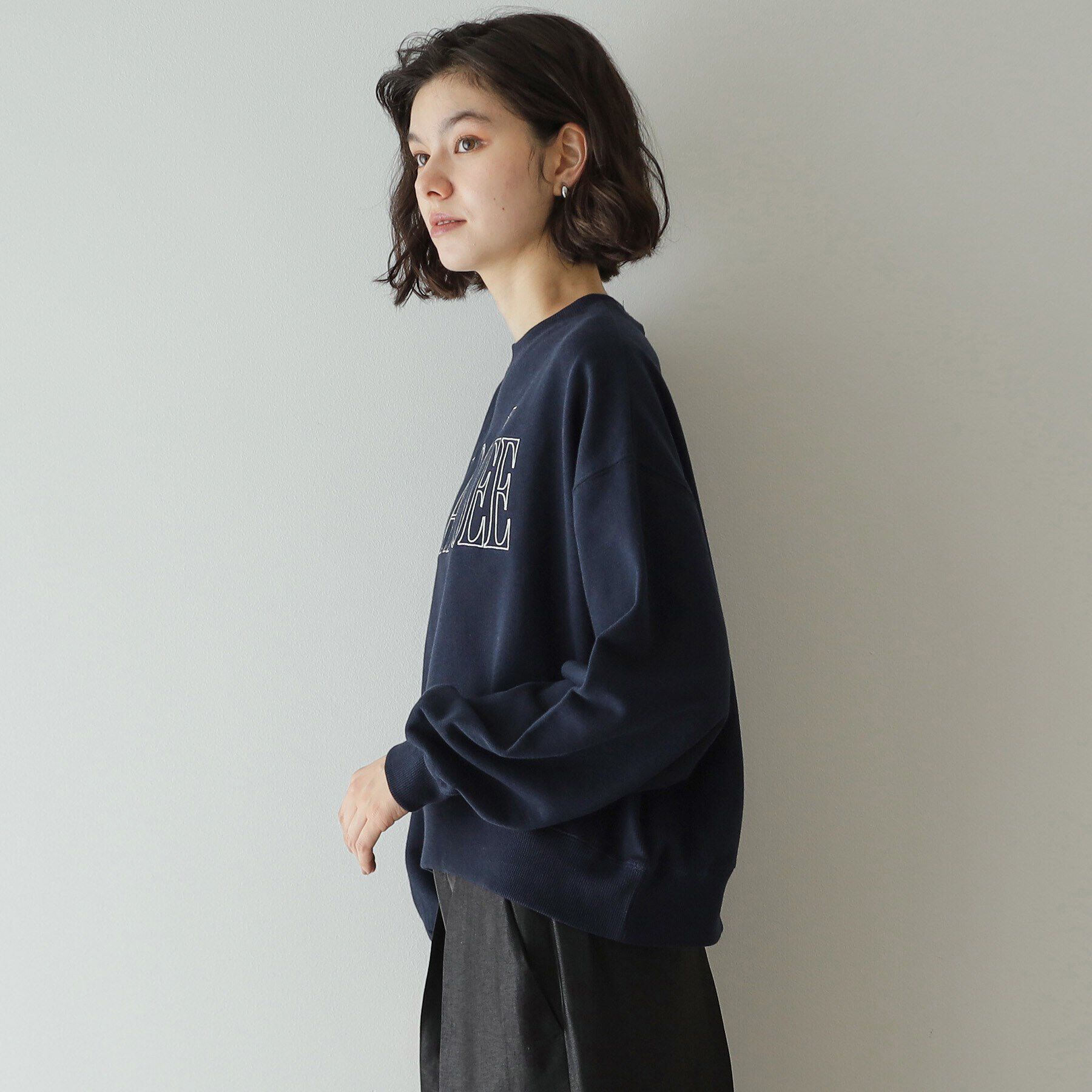 OPAQUE.CLIP「《美人百花掲載》ロゴ裏毛ショートトップス【洗濯機洗い可】」|Tシャツ・カットソー|