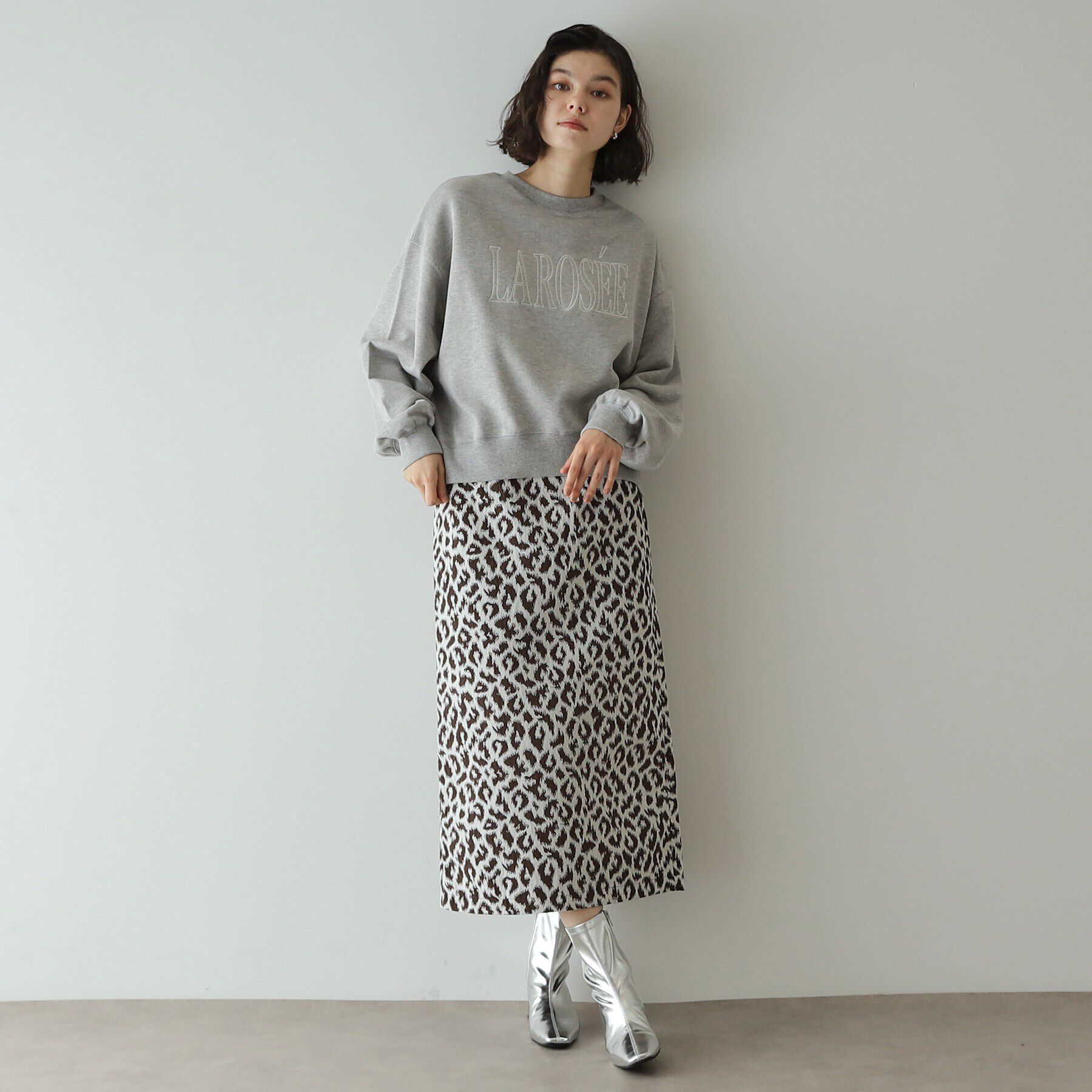 OPAQUE.CLIP「《美人百花掲載》ロゴ裏毛ショートトップス【洗濯機洗い可】」|Tシャツ・カットソー|