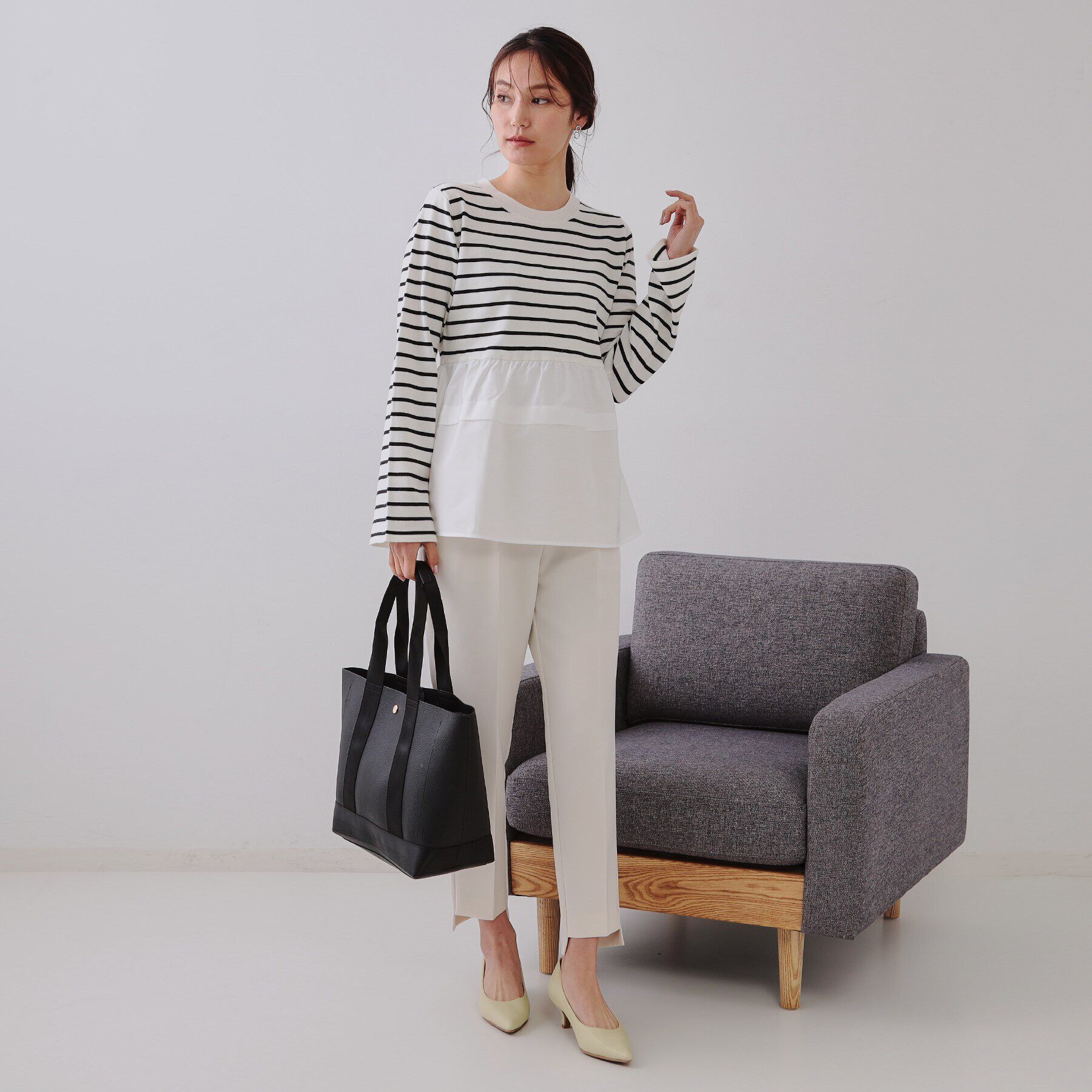 OPAQUE.CLIP「ペプラムドッキングニット【洗濯機洗い可】」|ニット・セーター|