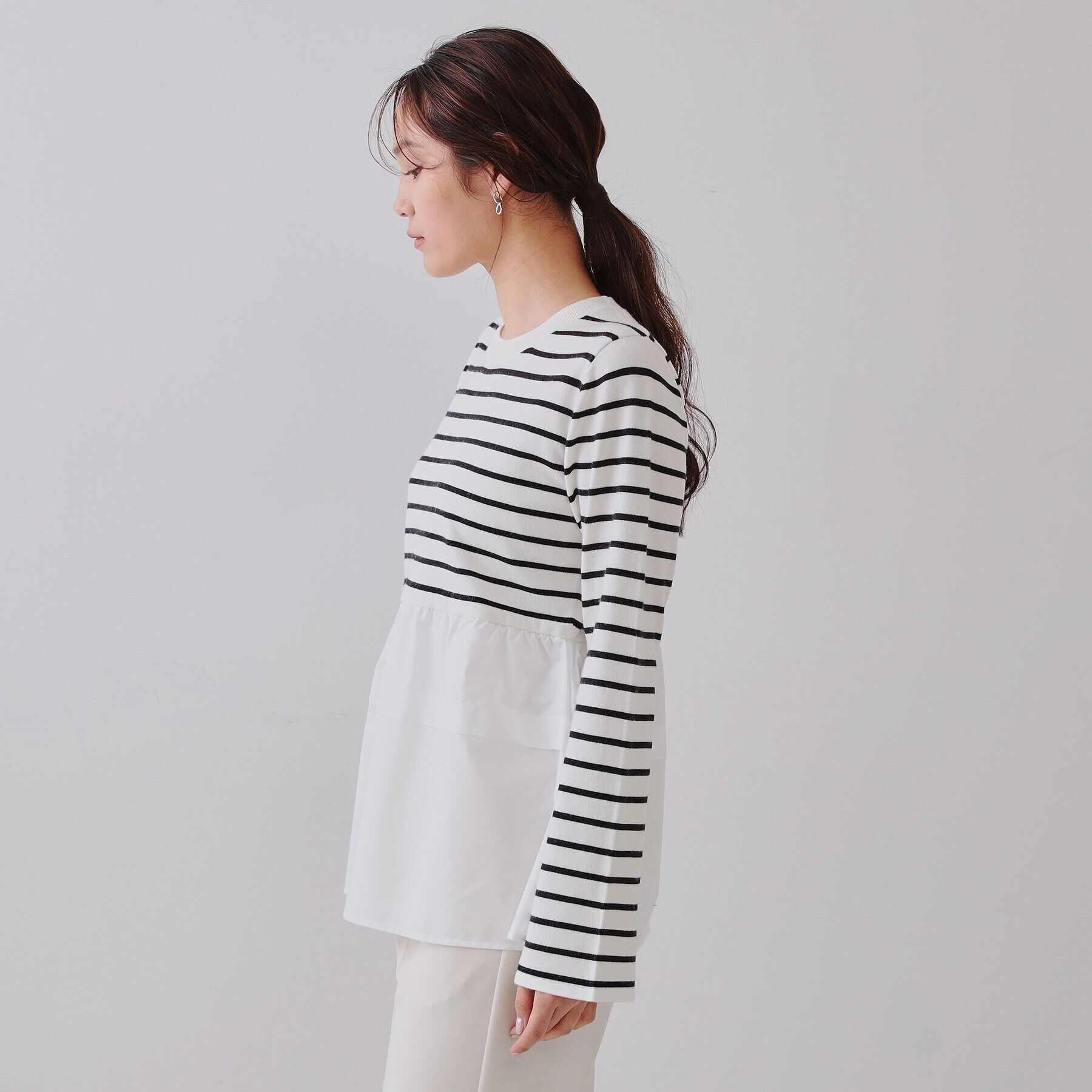 OPAQUE.CLIP「ペプラムドッキングニット【洗濯機洗い可】」|ニット・セーター|