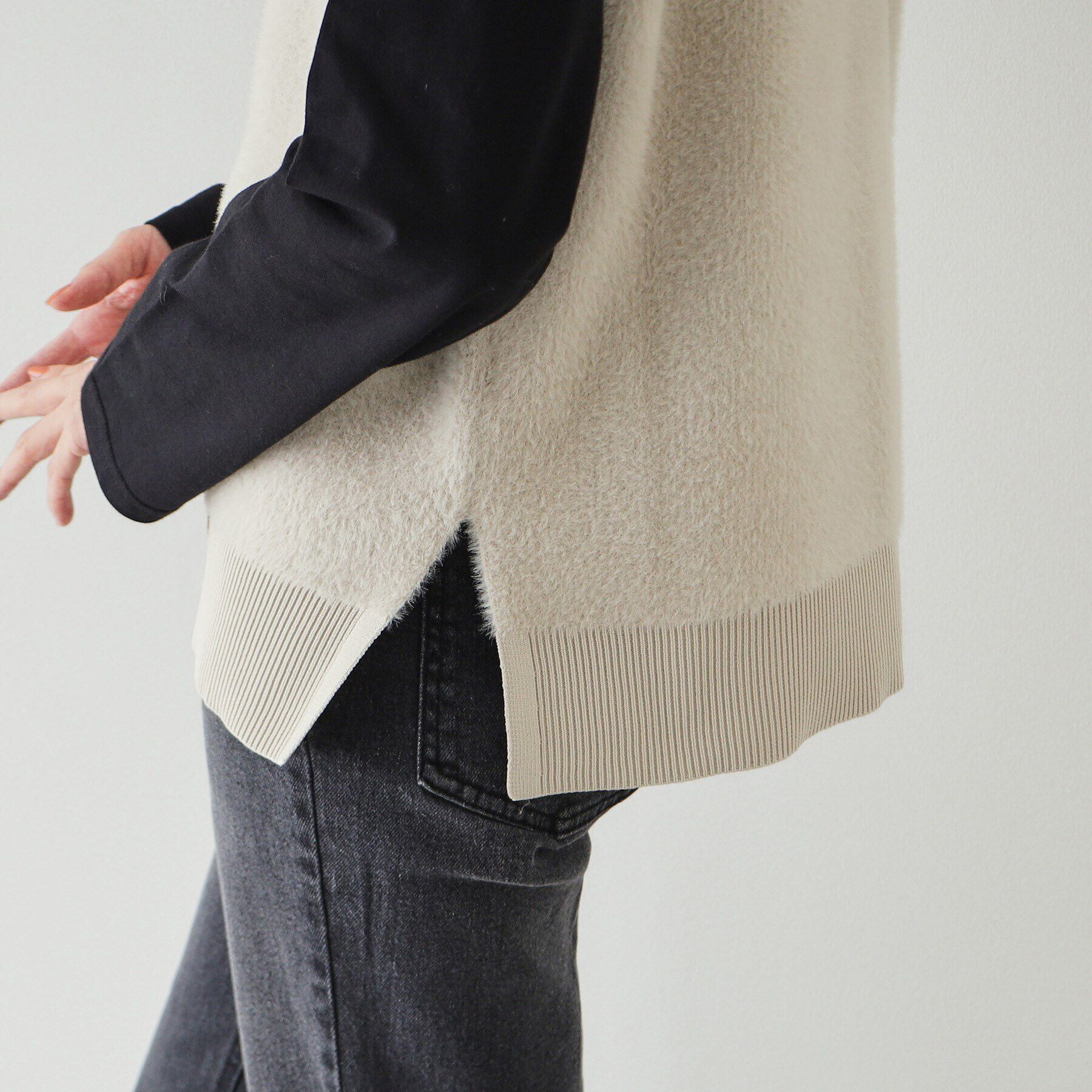 OPAQUE.CLIP「フェザーヤーンニットベスト【洗濯機洗い可】」|ベスト・ジレ|