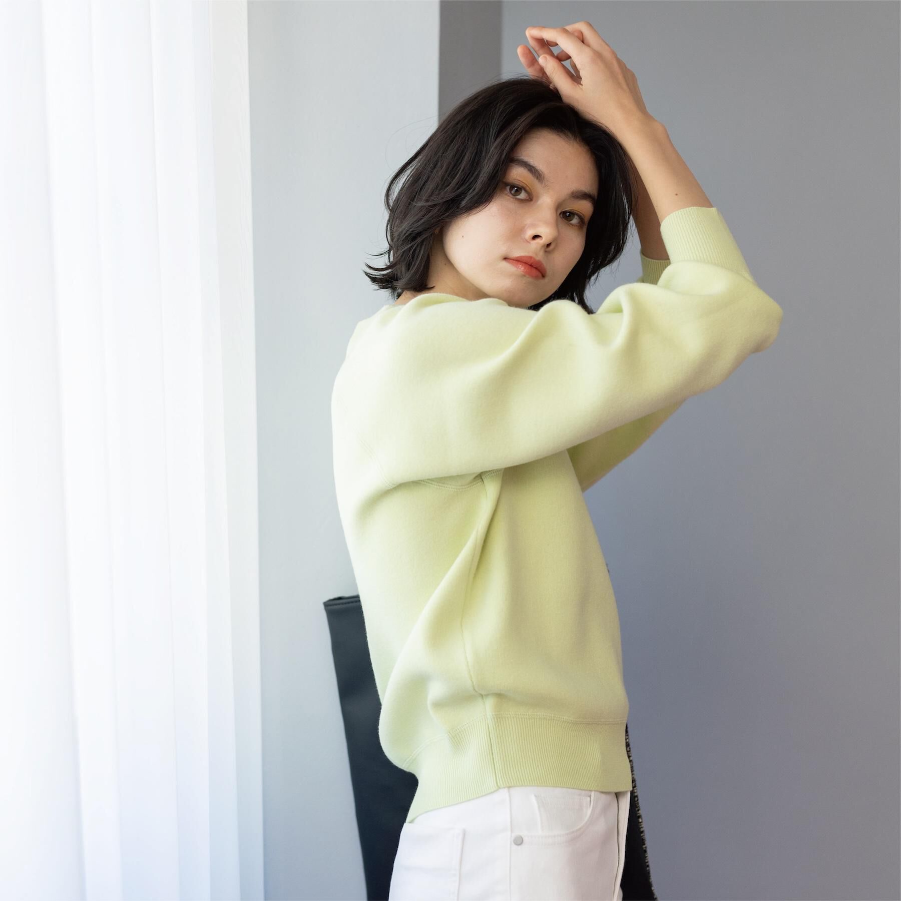 OPAQUE.CLIP「スウェットライクニット【洗濯機OK】」|ニット・セーター|