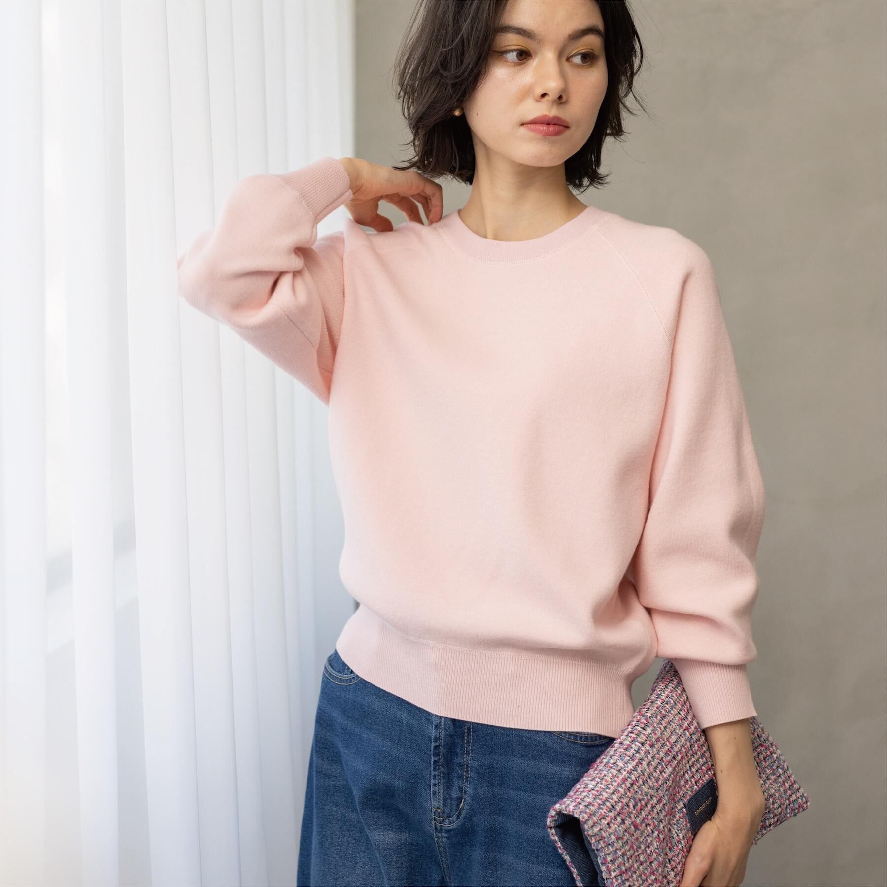 OPAQUE.CLIP「スウェットライクニット【洗濯機OK】」|ニット・セーター|