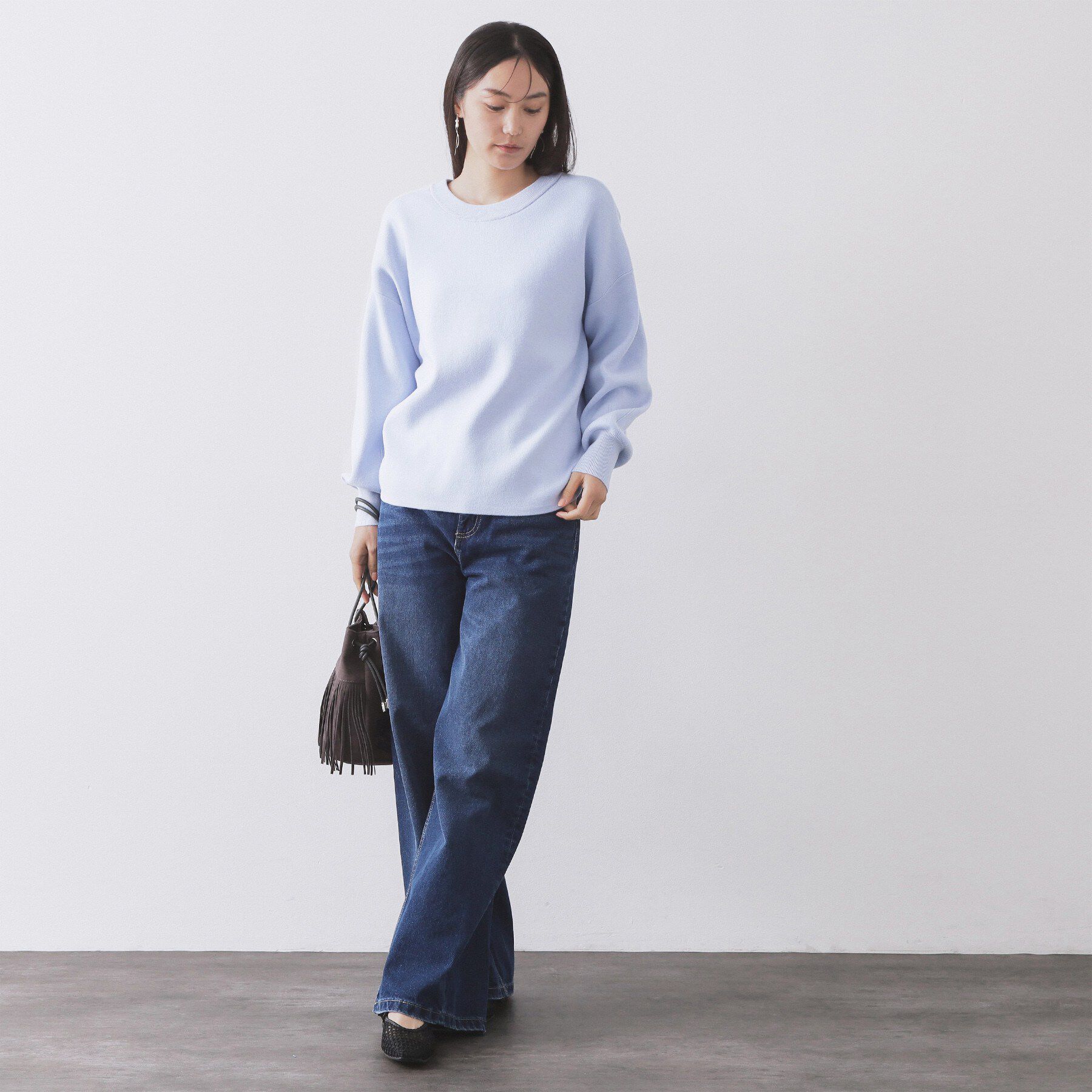 OPAQUE.CLIP「ヘンリーネックニット/前後2WAY【洗濯機OK】」|ニット・セーター|