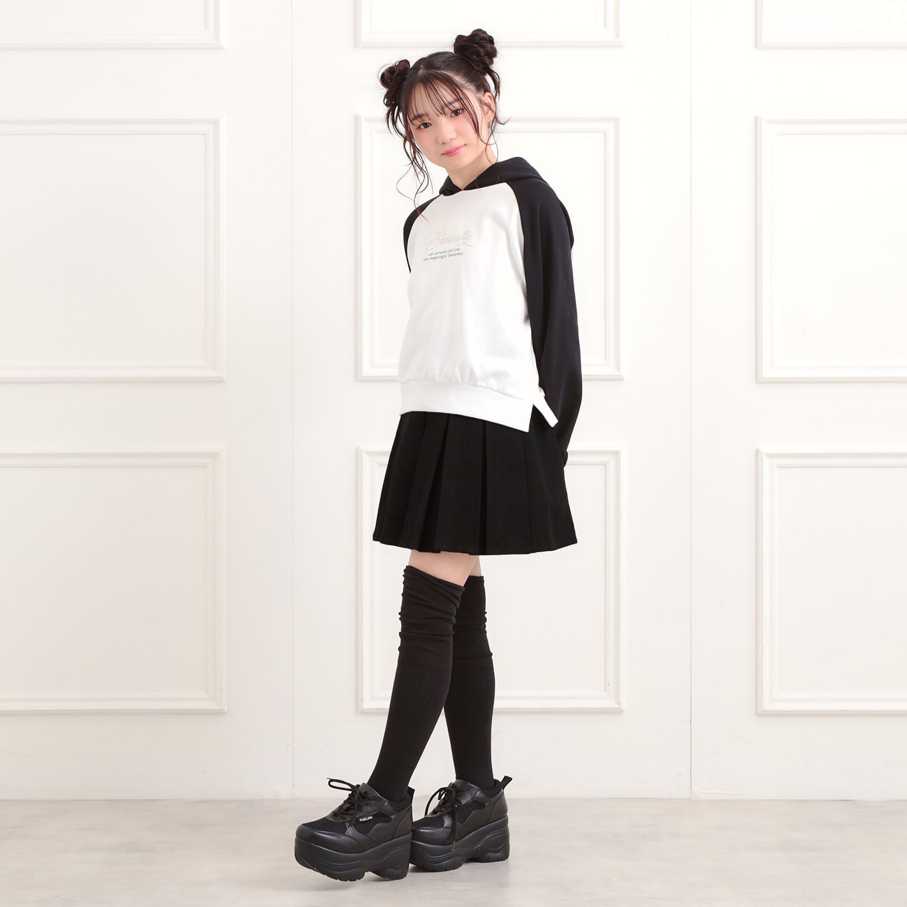 PINK-latte「微起毛プリーツスカート」|スカート|