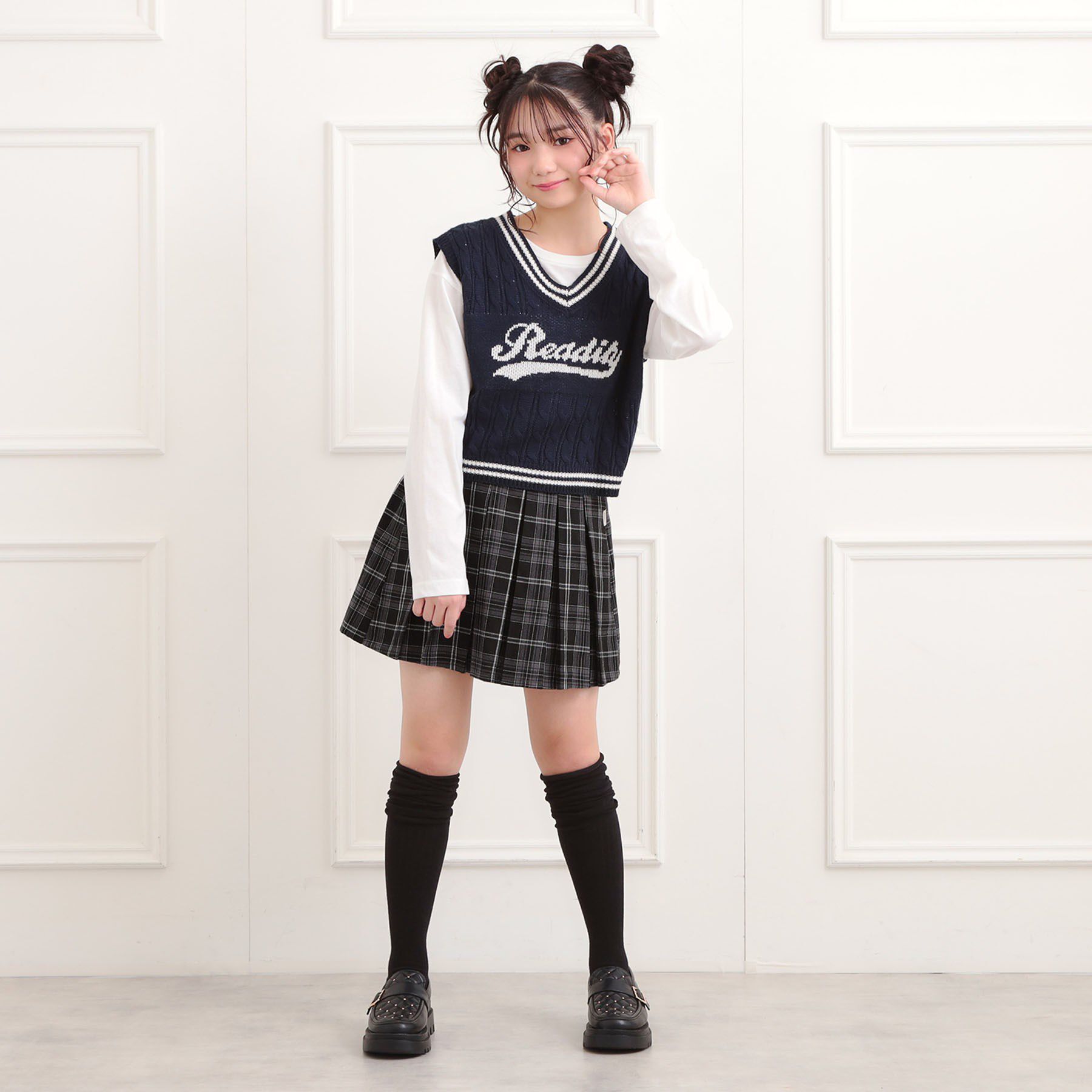 PINK-latte「微起毛プリーツスカート」|スカート|