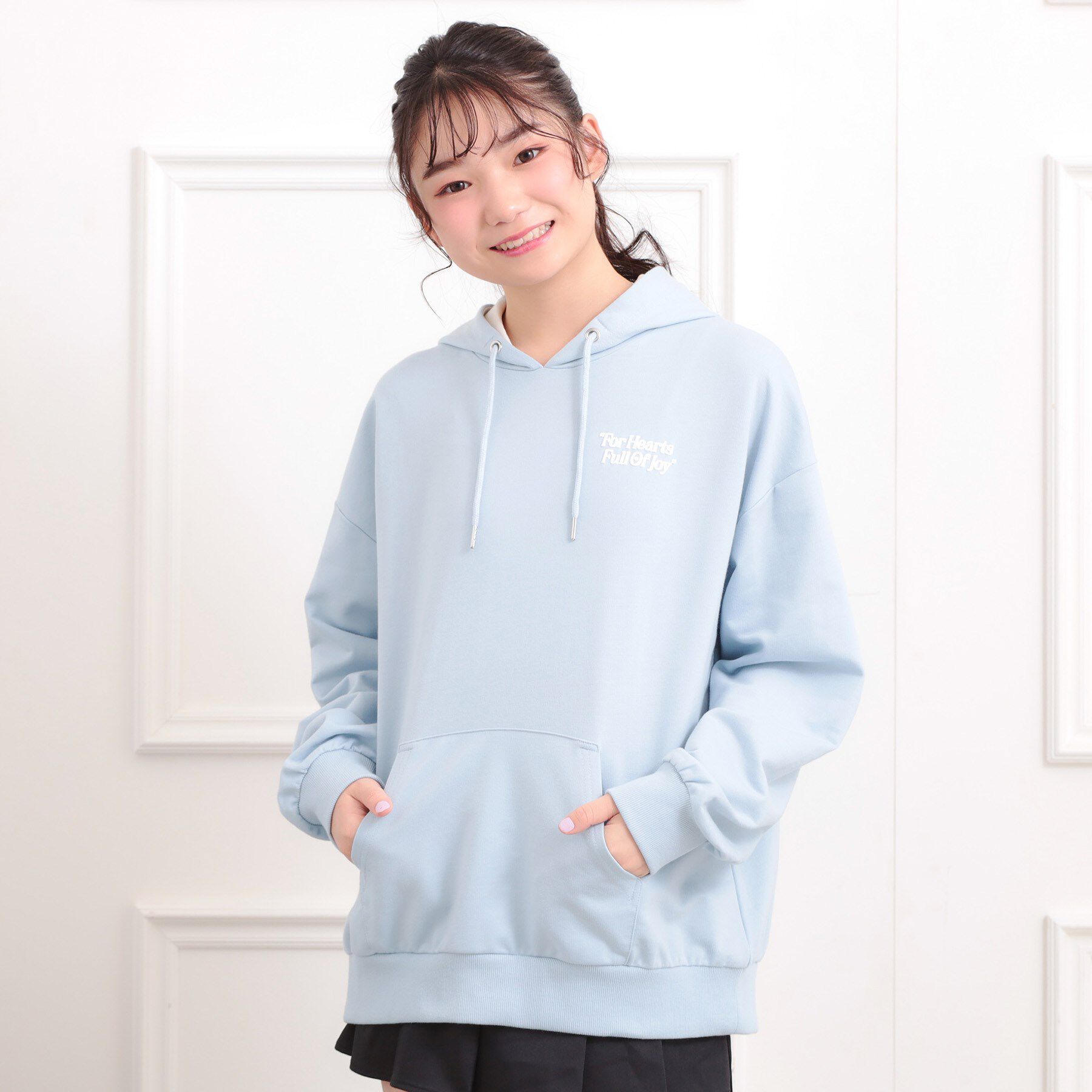 PINK-latte「バック発泡プリントパーカー」|パーカー|サックスブルー(09