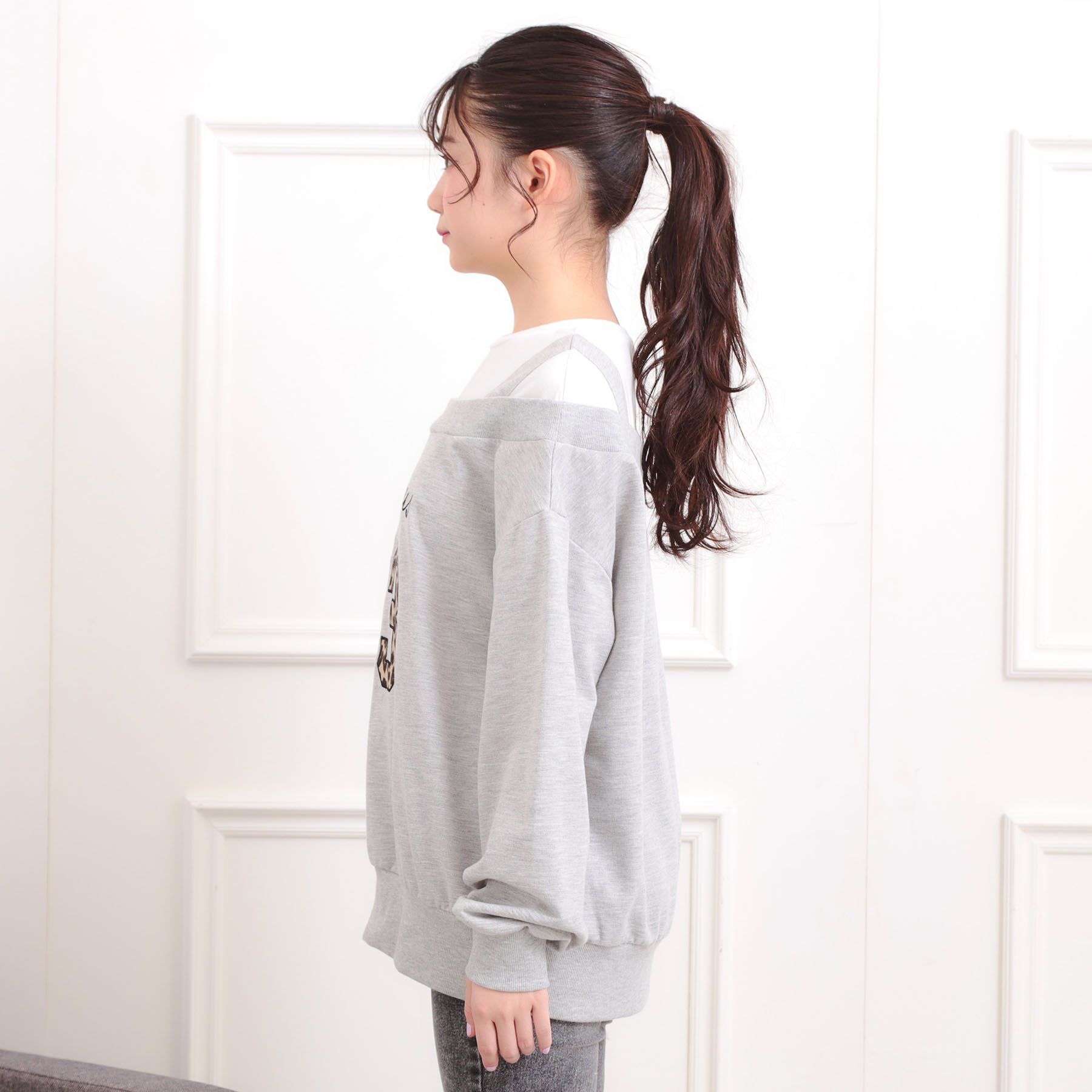 PINK-latte「ナンバリングレイヤード風プルオーバー」|Tシャツ・カットソー|