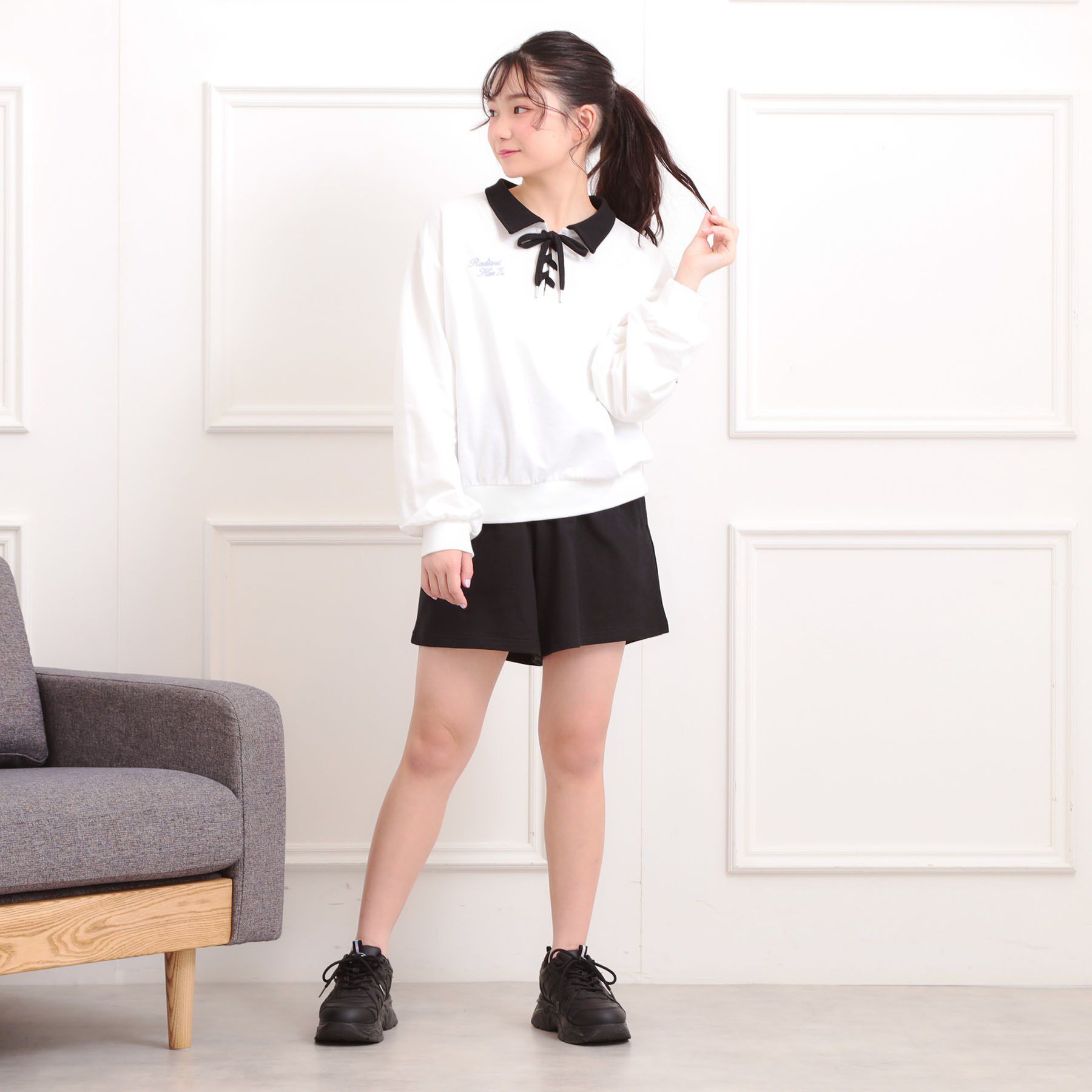 PINK-latte「【セットアイテム】ミニ裏毛レースアップ＋キュロットパンツ」|その他|