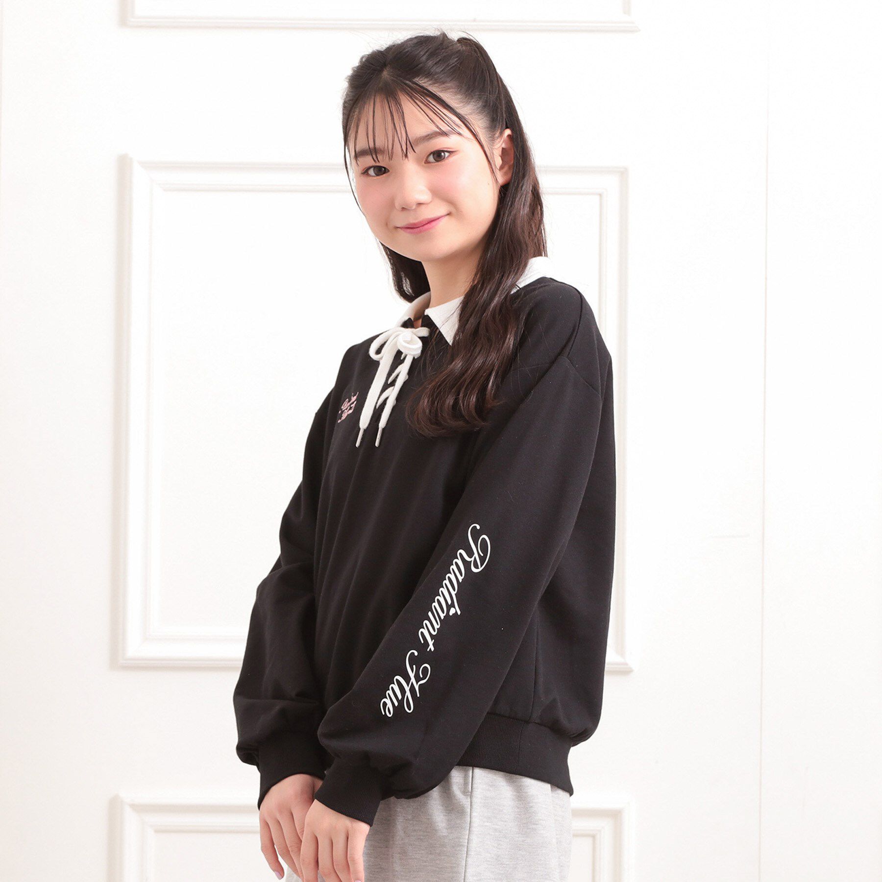 PINK-latte「【セットアイテム】ミニ裏毛レースアップ＋キュロットパンツ」|その他|