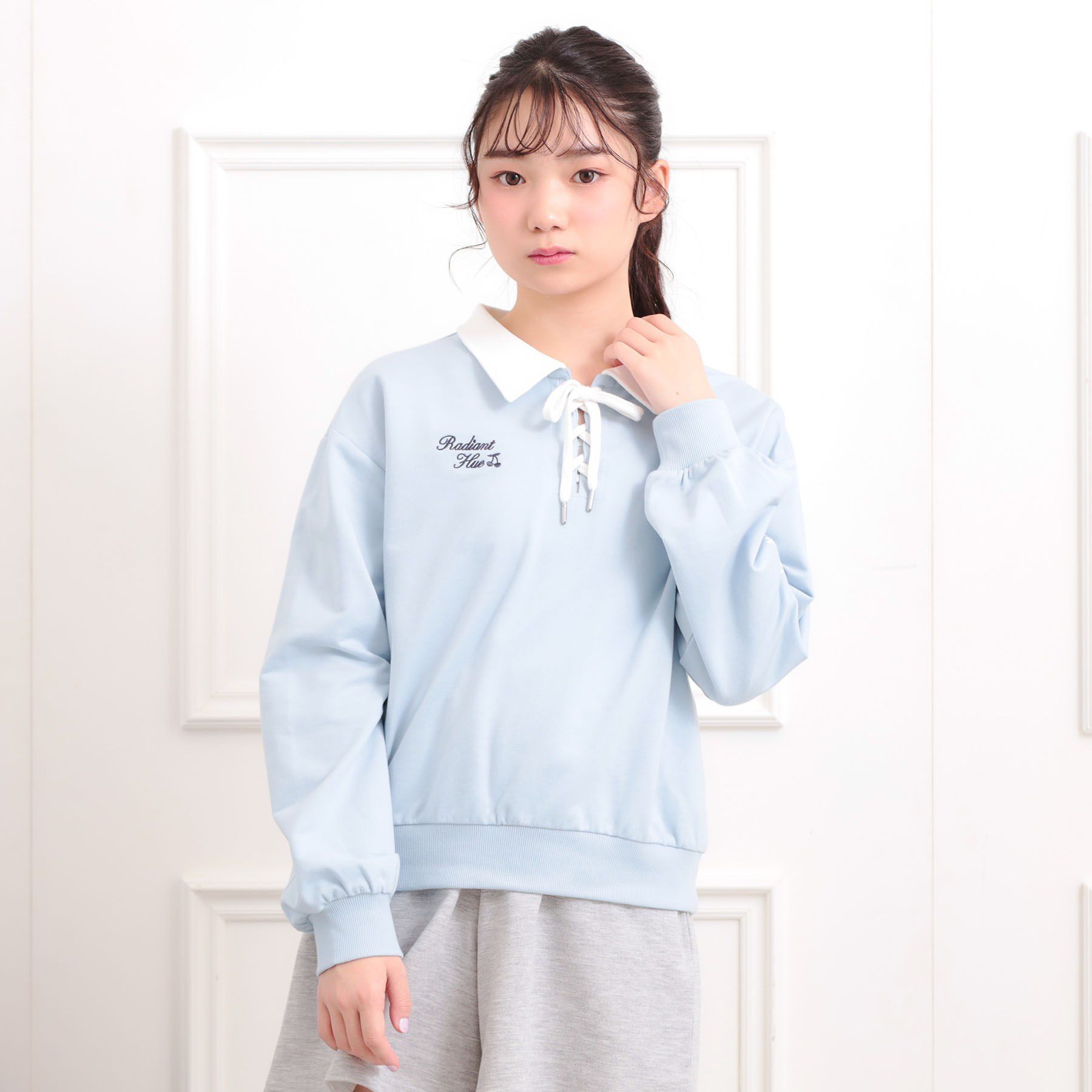 PINK-latte「【セットアイテム】ミニ裏毛レースアップ＋キュロットパンツ」|その他|