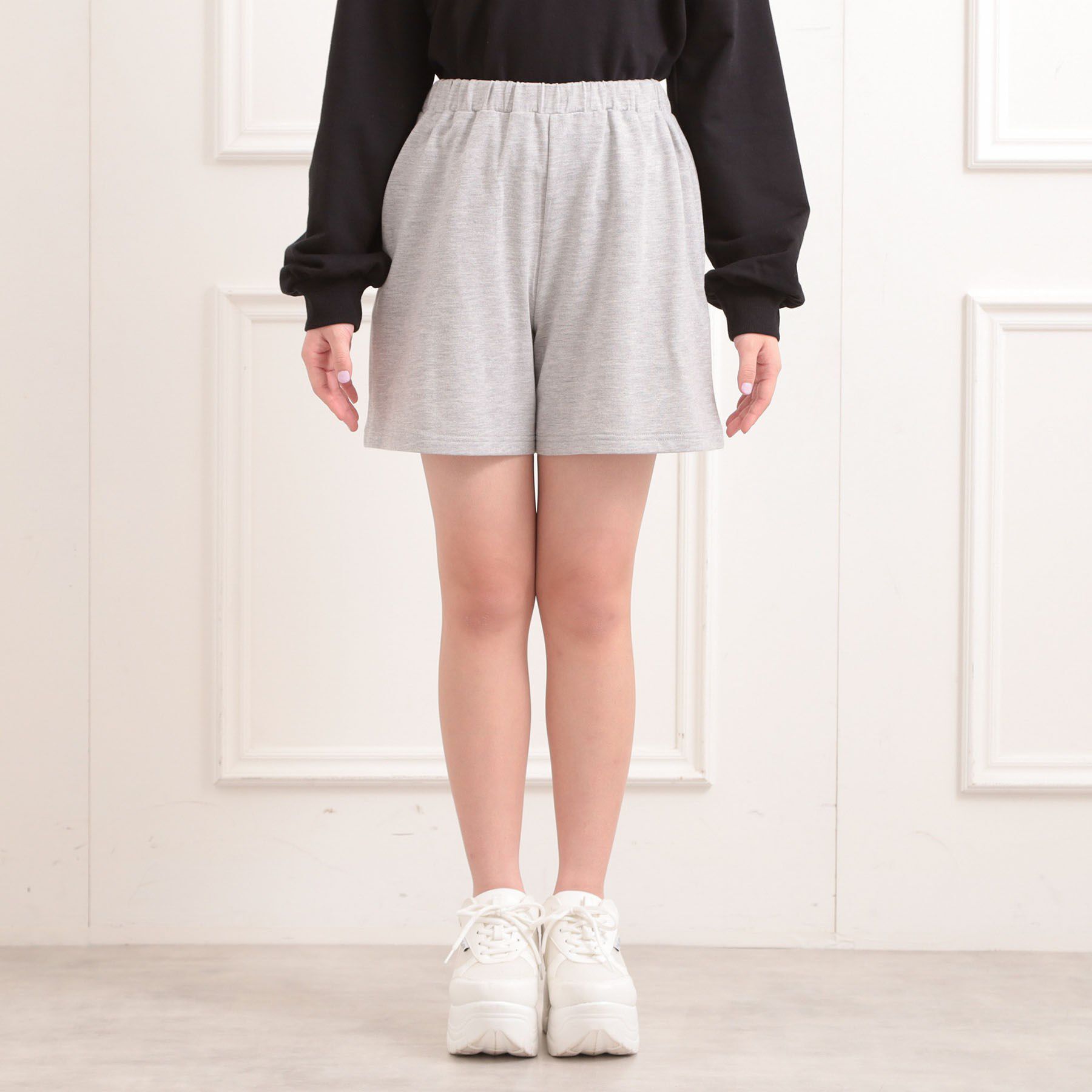 PINK-latte「【セットアイテム】ミニ裏毛レースアップ＋キュロットパンツ」|その他|