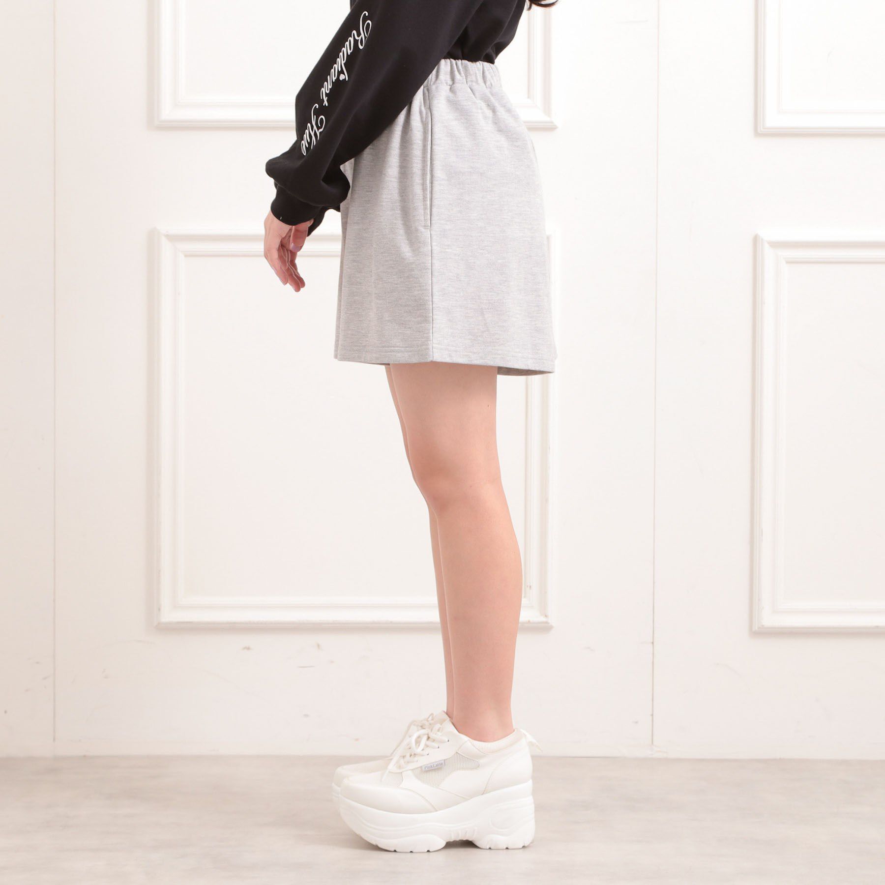 PINK-latte「【セットアイテム】ミニ裏毛レースアップ＋キュロットパンツ」|その他|