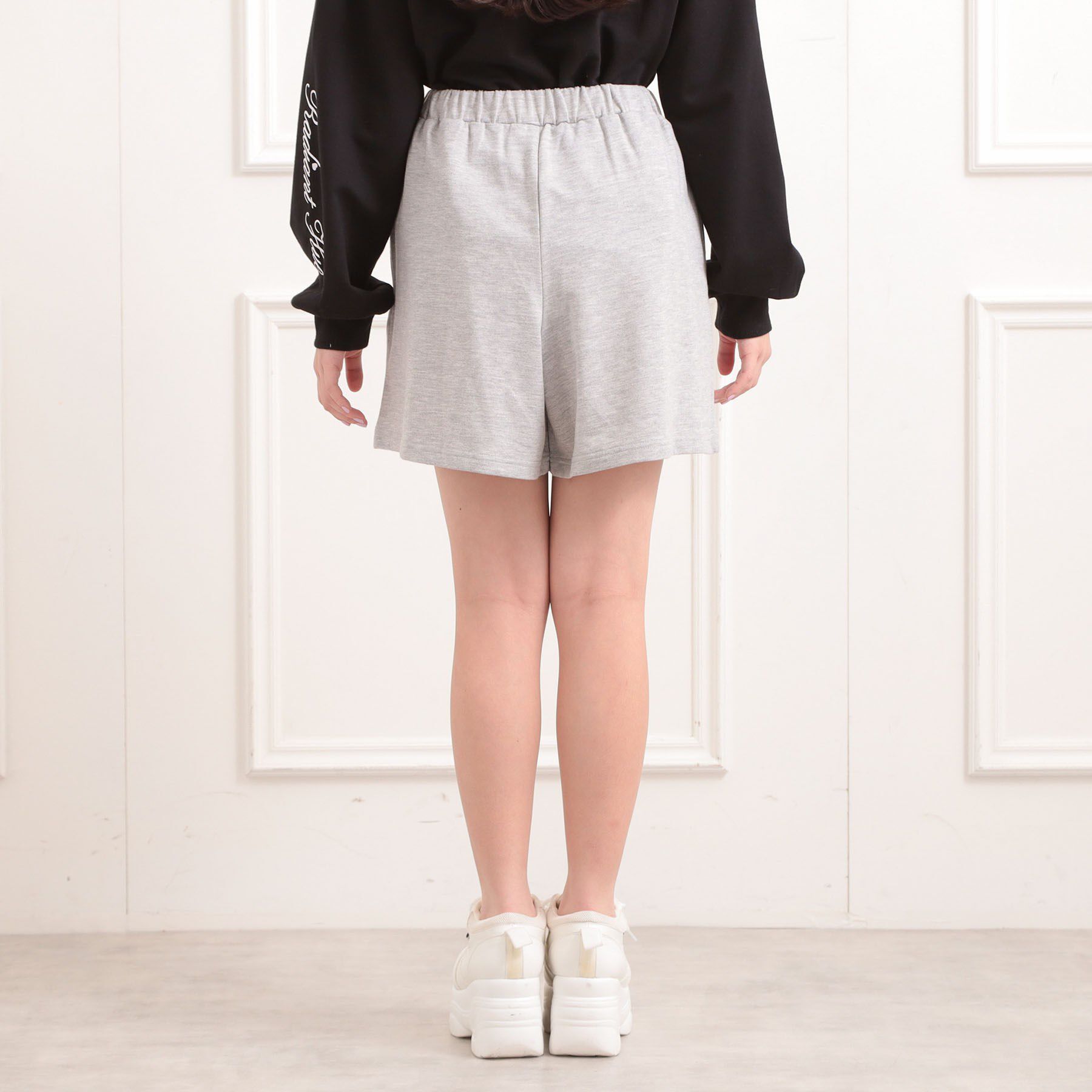 PINK-latte「【セットアイテム】ミニ裏毛レースアップ＋キュロットパンツ」|その他|