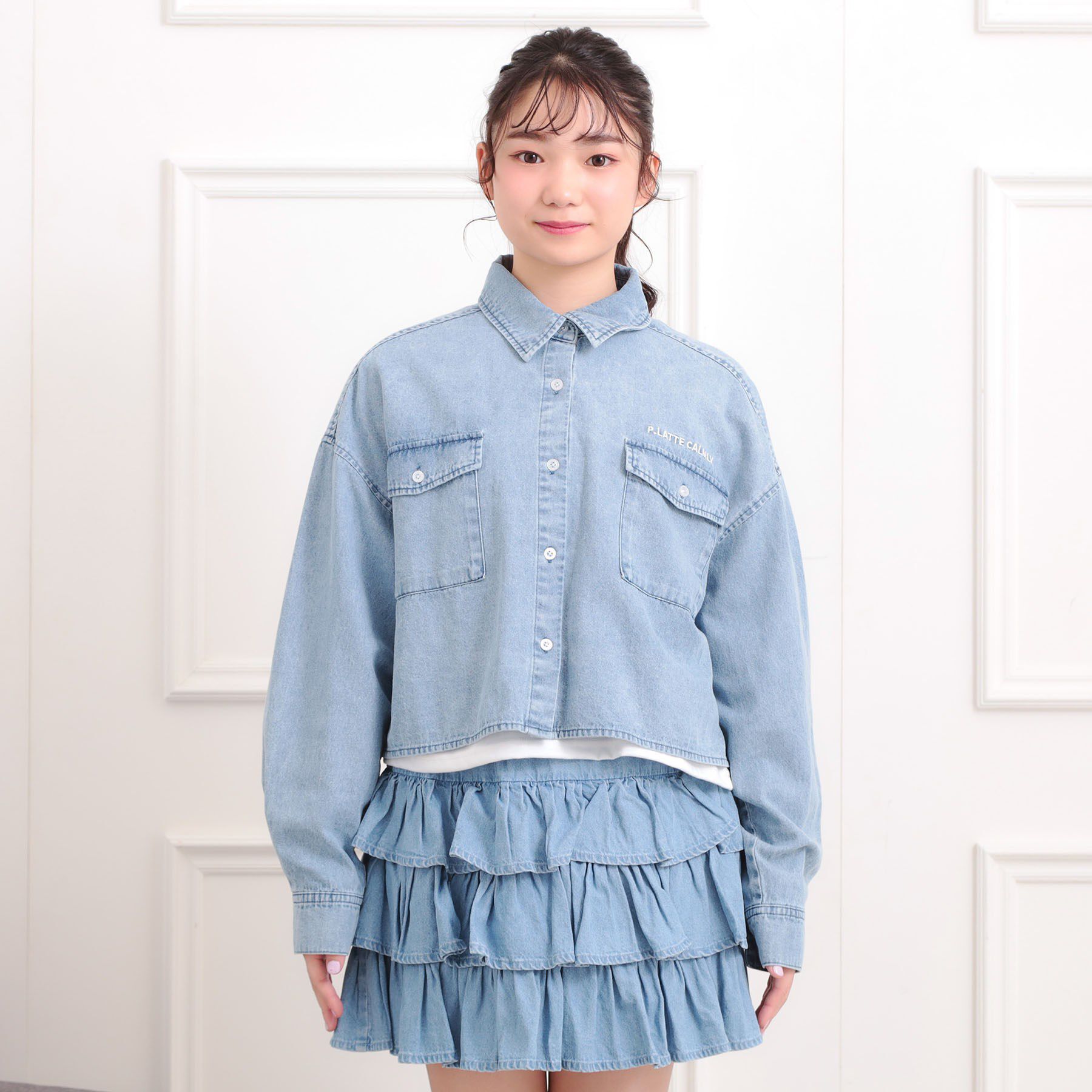 PINK-latte「【セットアイテム】短丈デニムシャツ＋ロンT」|その他|