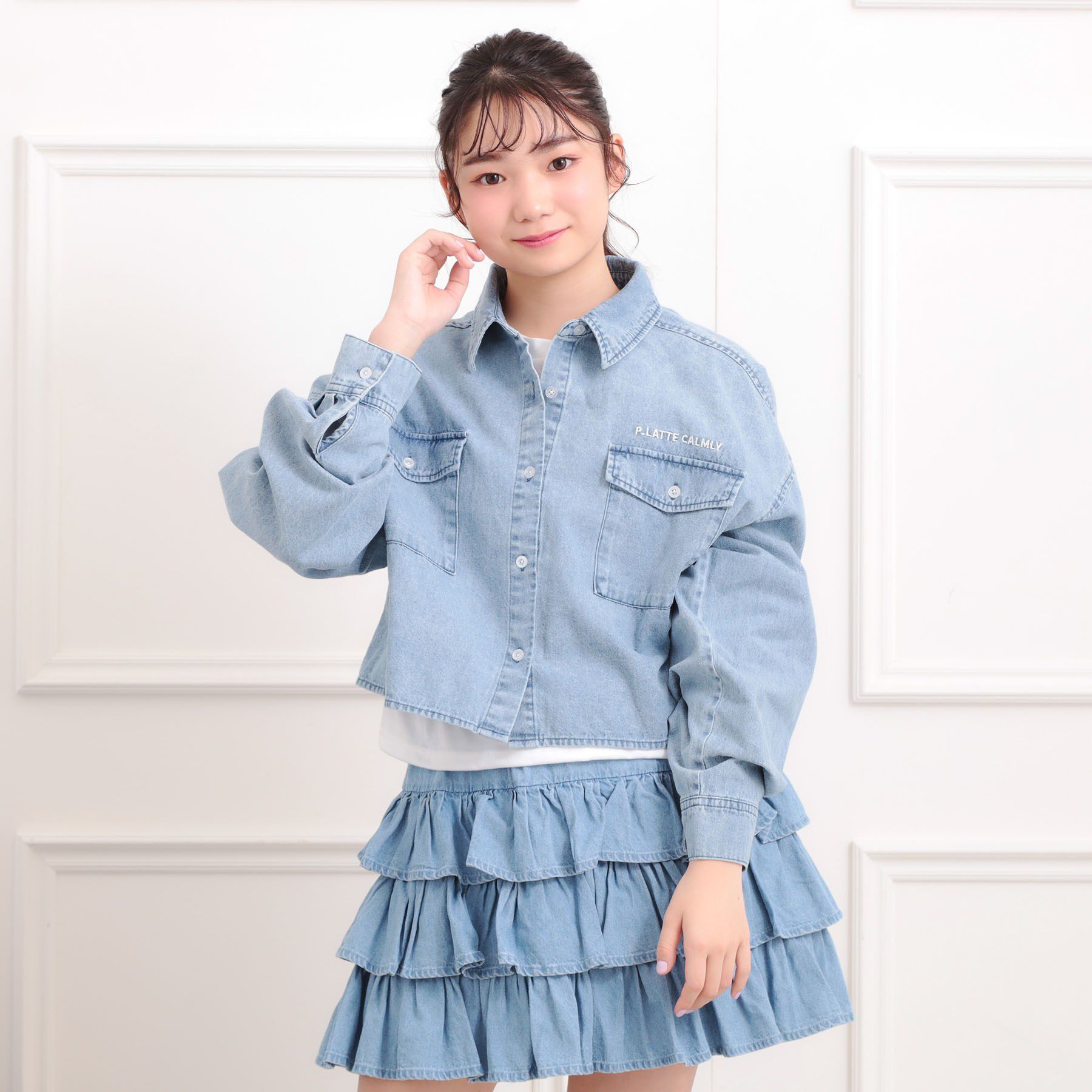 PINK-latte「【セットアイテム】短丈デニムシャツ＋ロンT」|その他|