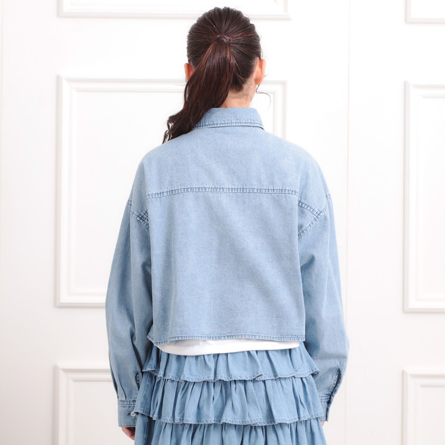 PINK-latte「【セットアイテム】短丈デニムシャツ＋ロンT」|その他|