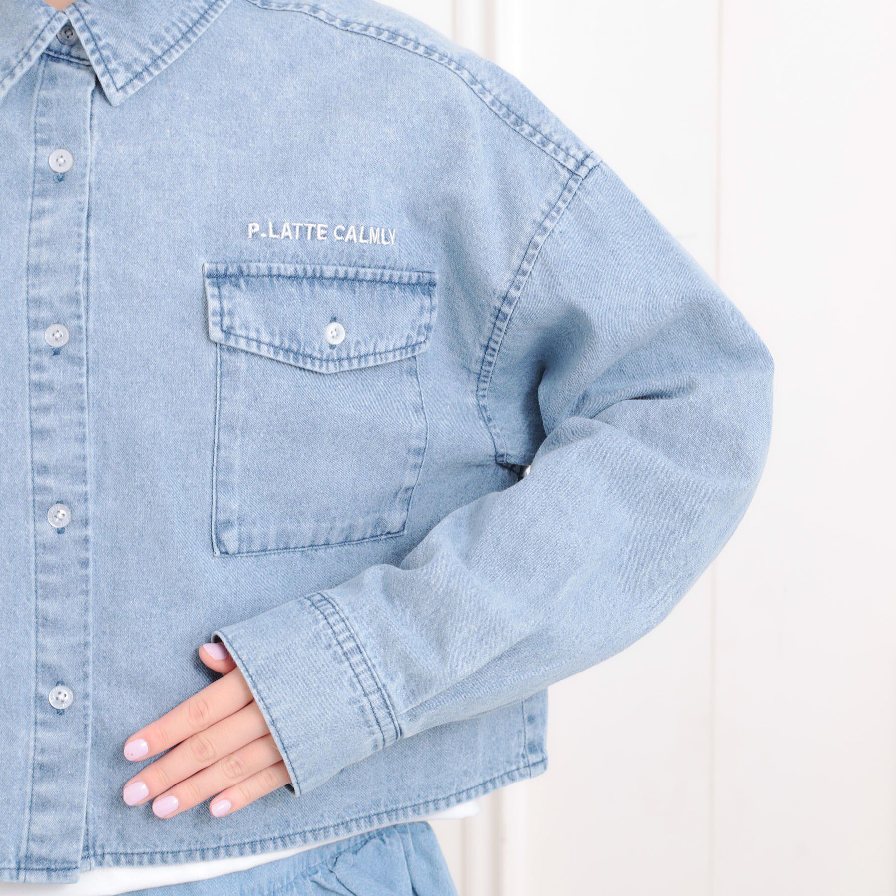 PINK-latte「【セットアイテム】短丈デニムシャツ＋ロンT」|その他|