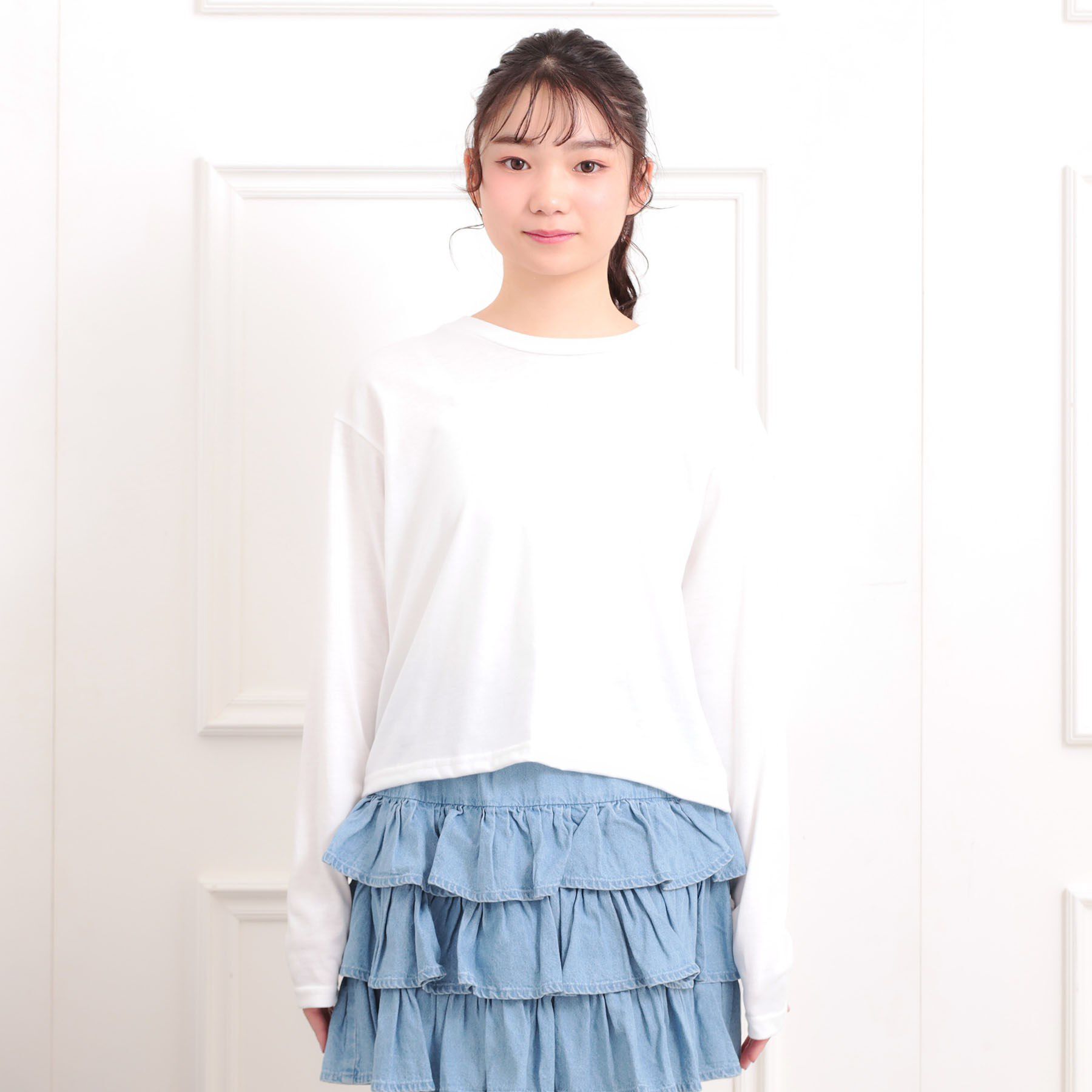 PINK-latte「【セットアイテム】短丈デニムシャツ＋ロンT」|その他|