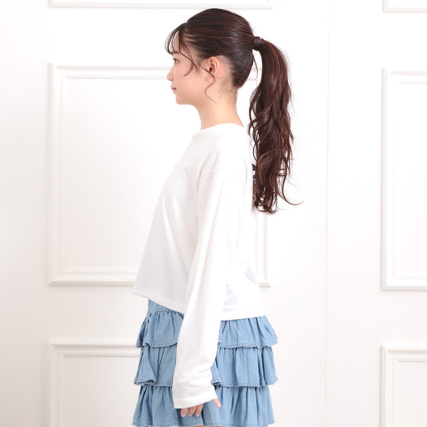 PINK-latte「【セットアイテム】短丈デニムシャツ＋ロンT」|その他|