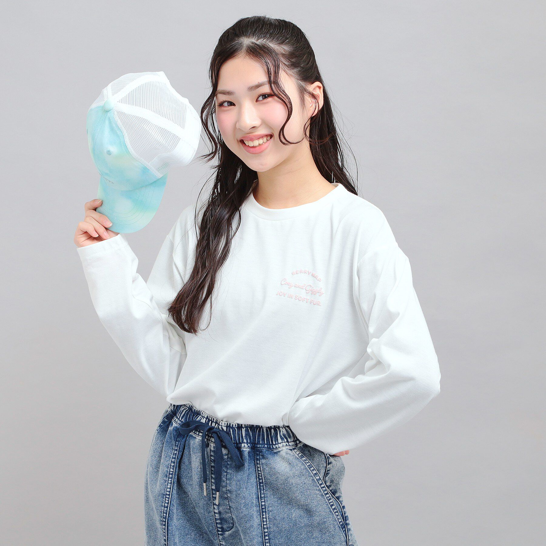 PINK-latte「発泡クリームくまちゃんロンT」|Tシャツ・カットソー|オフホワイト(003