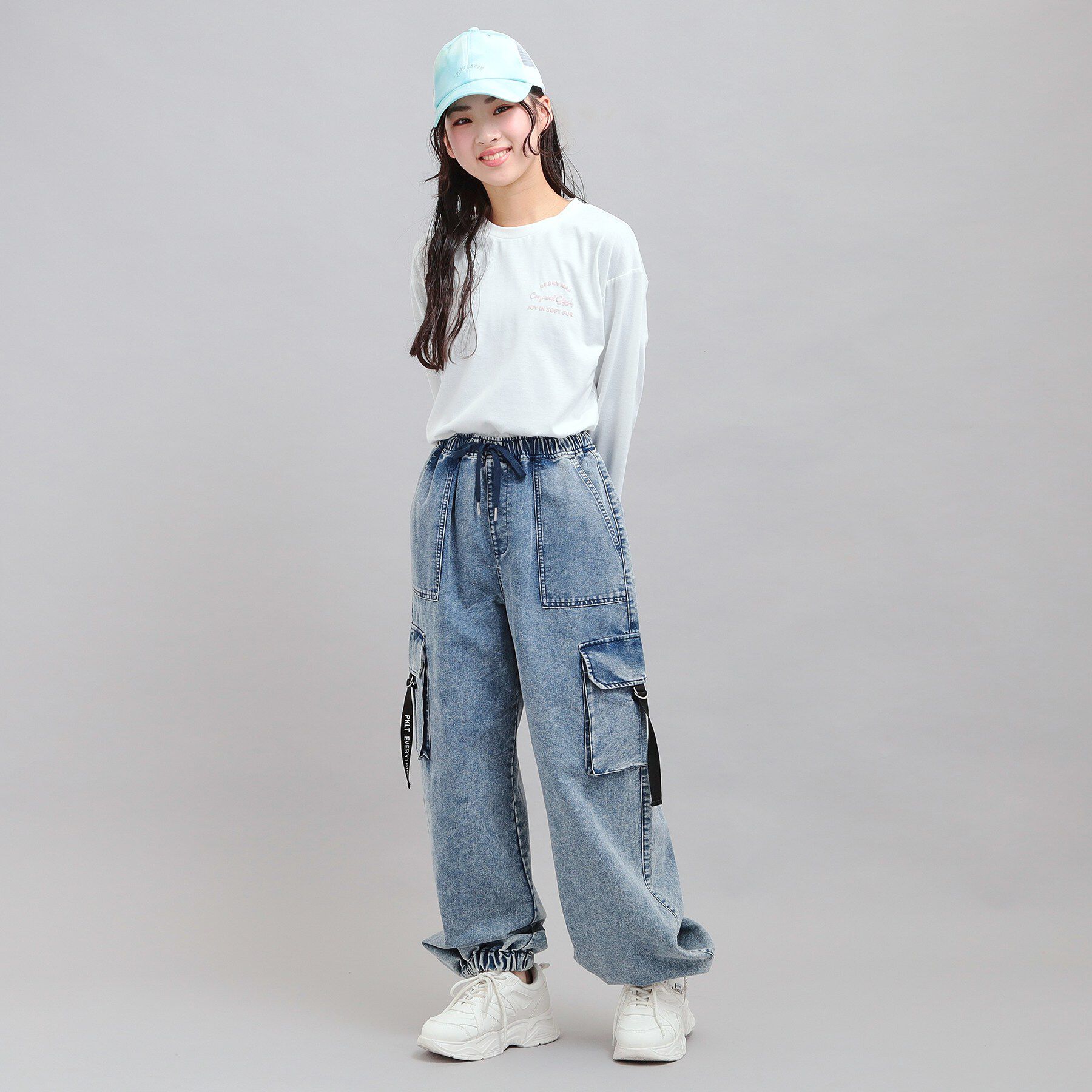 PINK-latte「発泡クリームくまちゃんロンT」|Tシャツ・カットソー|